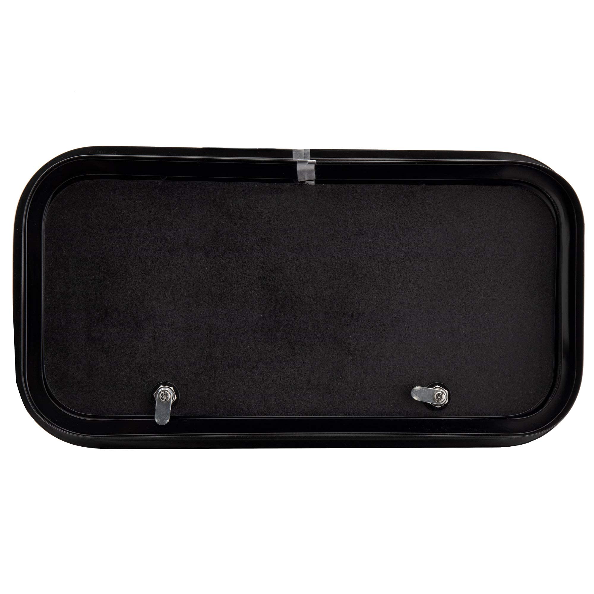RecPro RV Baggage Door | Rounded Corners | Camper | Compartment Door | Black Fiberglass (24 W x 12 H) | Made in America