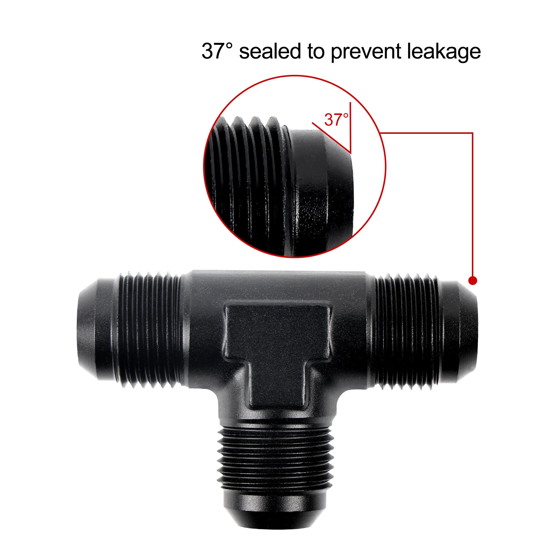 Evil Energy 10An Male Flare Tee Fitting Adapter T Union Aluminum Black