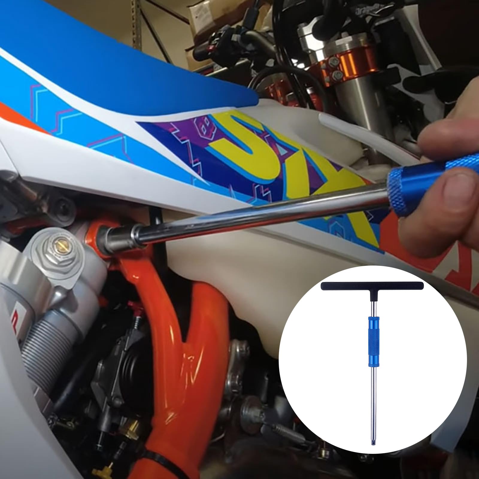 WINTOWIN 3/8'' Spinner T-Handle Wrench,3/8-Inch Drive T Handle Socket Driver,13    T-Handle Wrench for Socket Driver Motorcycle