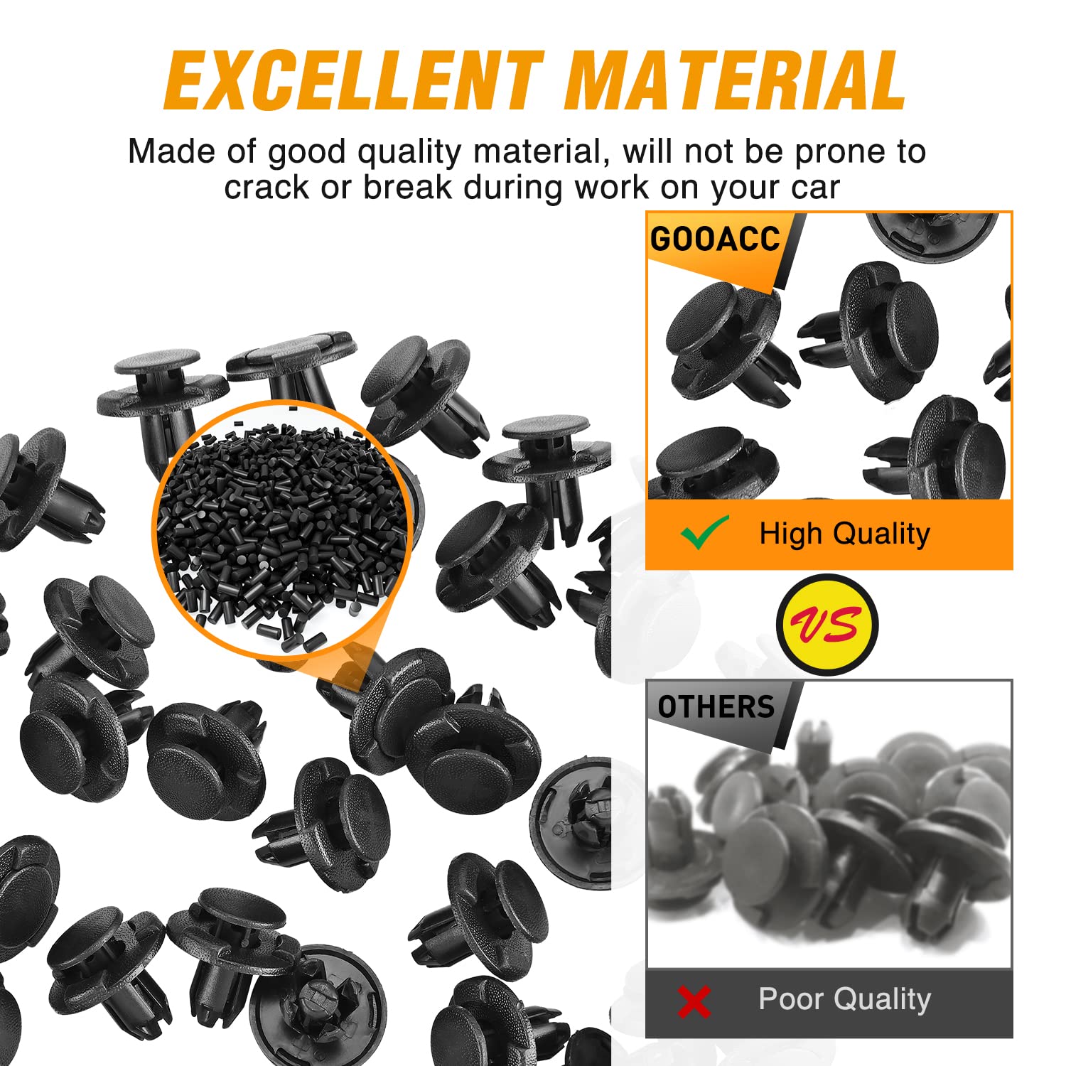 Gooacc 100Pcs Engine Cowl Bumper Fender Clips Replace Nissan 01553-05323 Mazda L33X13209 Infiniti Fx35 Fx45 G25 G35 G37 Nissan 2