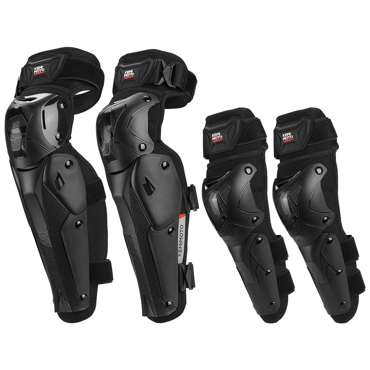 KEMIMOTO Motorcycle Knee-and-Shin Guards Elbow Pads for Men 4Pcs Powersports Protective Motocross/Racing/Dirt Bike Gear Rodiller