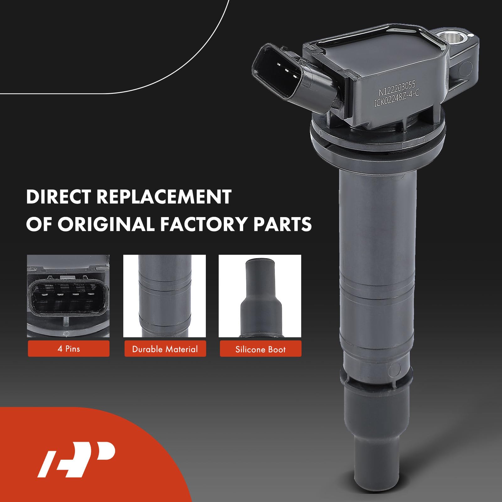 A-Premium Set Of 6 Ignition Coil Pack And Iridium Spark Plugs Compatible With Toyota 4Runner 2003-2009, Tundra 2005-2011, 4.0L