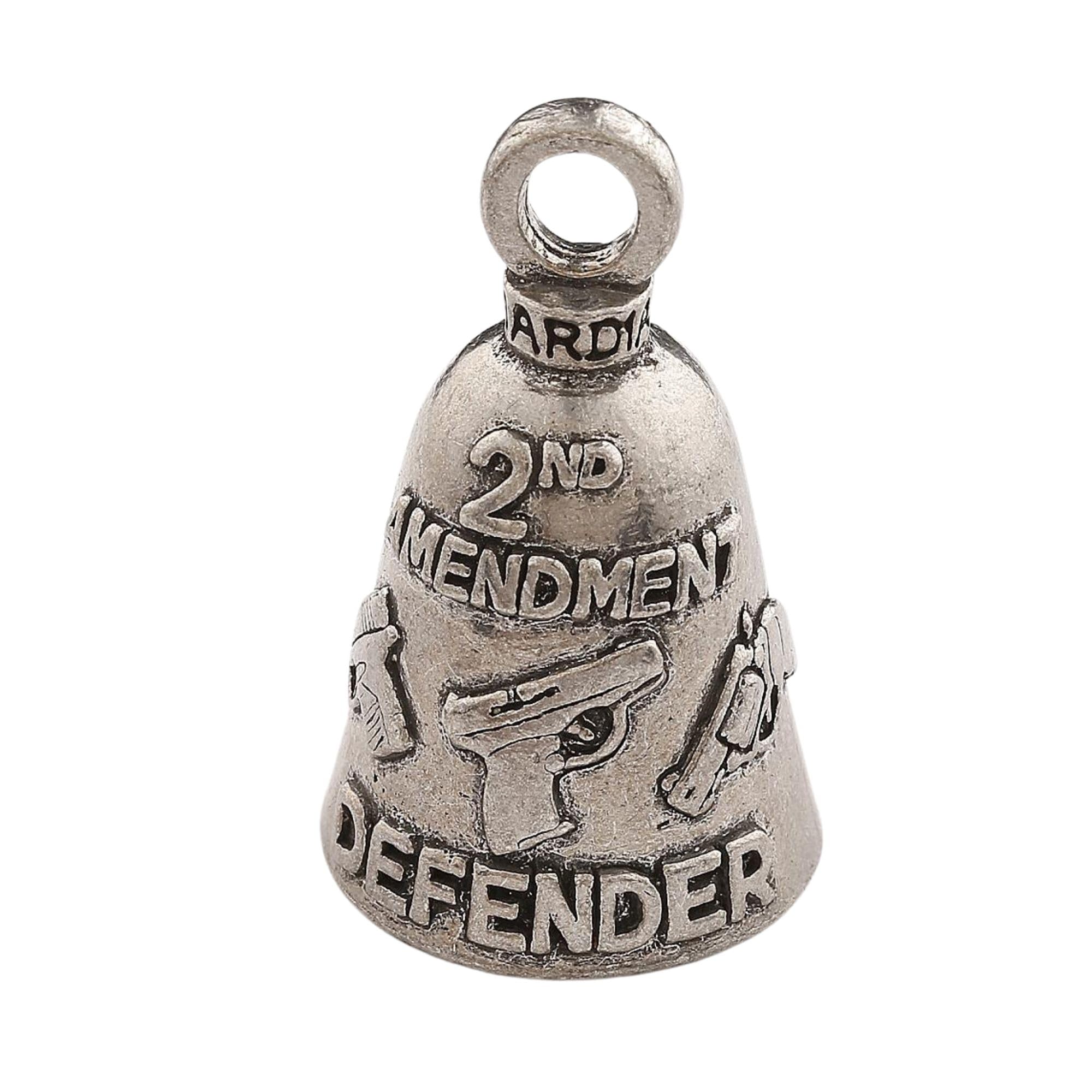 Guardian Bell 2Nd Amendment Defender Good Luck Bell W/Keyring & Black Velvet Gift Bag | Motorcycle Bell | Lead-Free Pewter | Goo