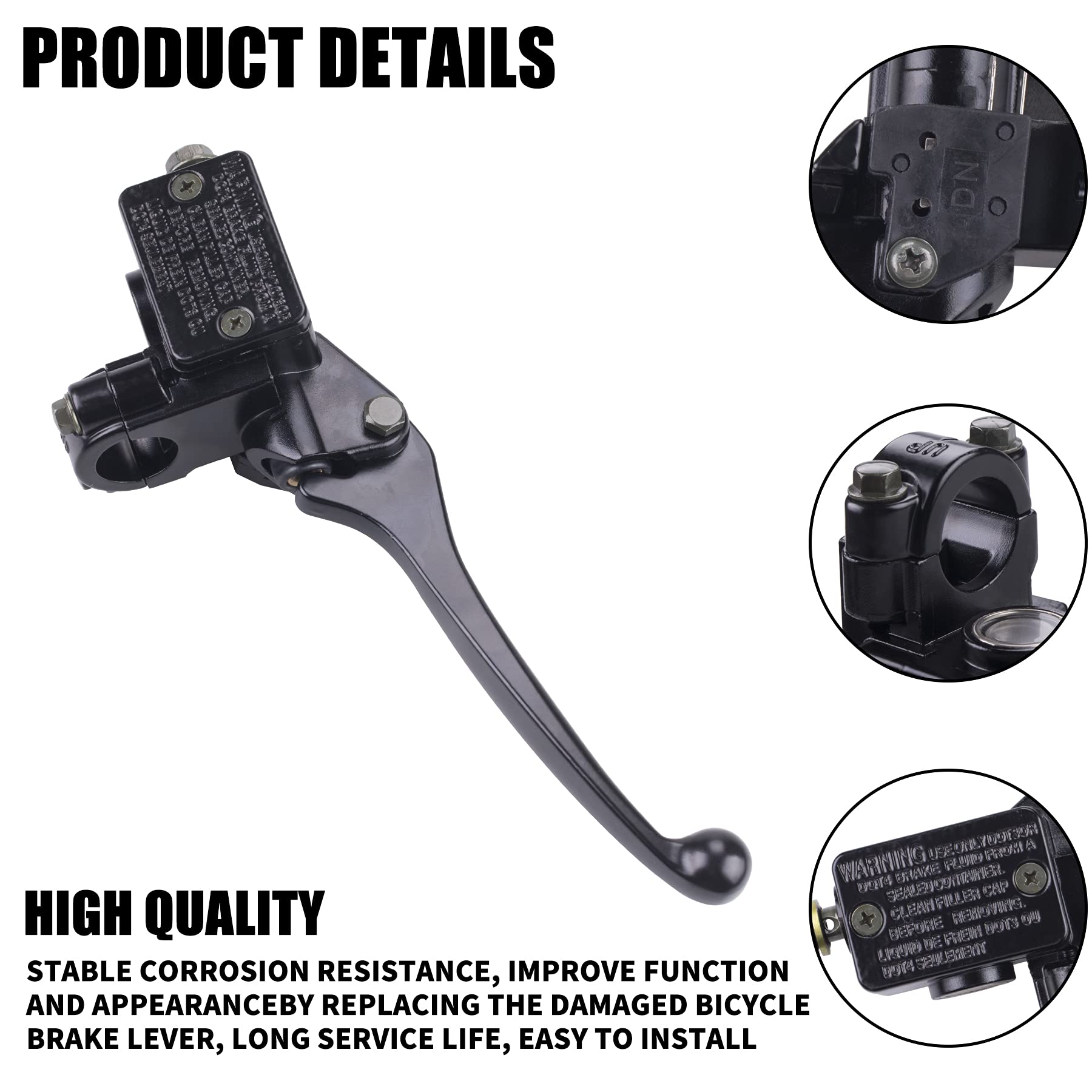 Mwmnun Right Brake Master Cylinder Brake Lever For Taotao Sunl 50Cc 110Cc 125Cc Polaris Outlaw 525 Roketa Taotao Kazuma Eton Baj
