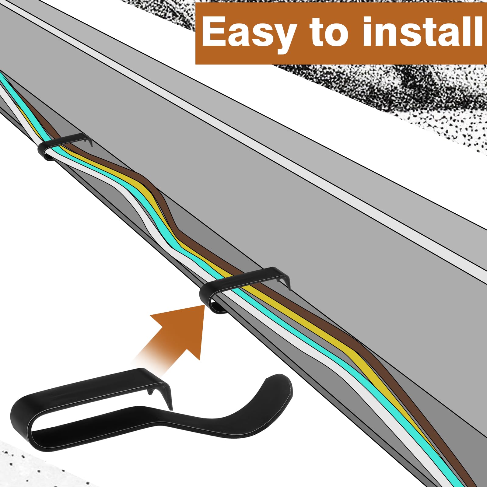 Datanly 50 Pack Trailer Frame Wire Clips Black Push-On Chassis Wire Clips Anti-Corrosion Spring Steel Harness Fasteners for Auto