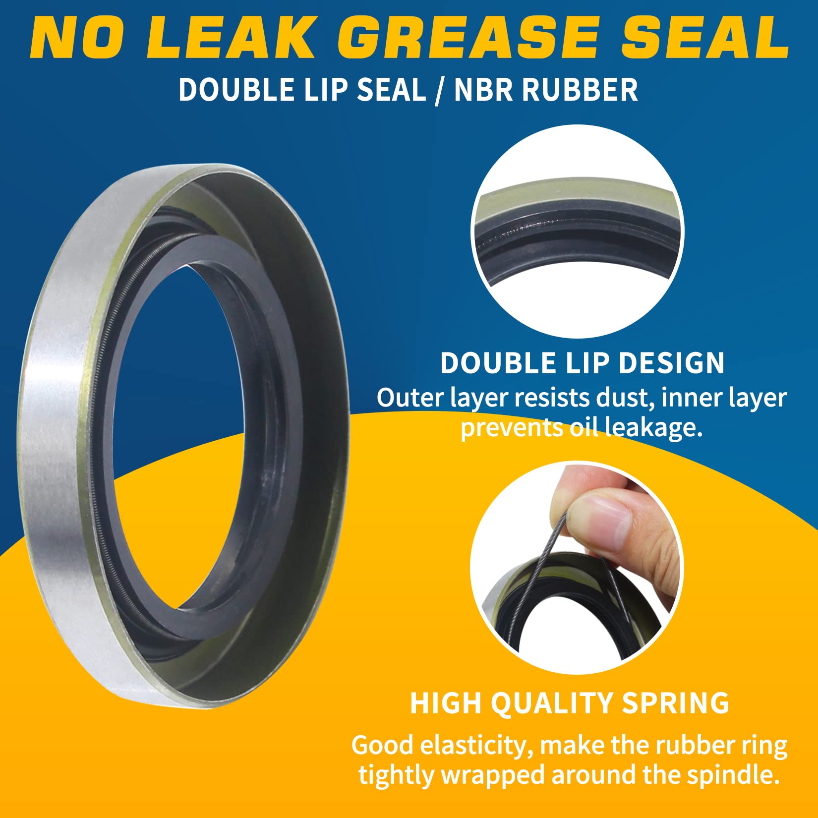 Grepspud 4Pcs Trailer Axle Hub Wheel Grease Seals 1.719''I.D X 2.565''O.D With 4Pcs Cotter Pins For Dexter 010-019-00 (10-19) Tr