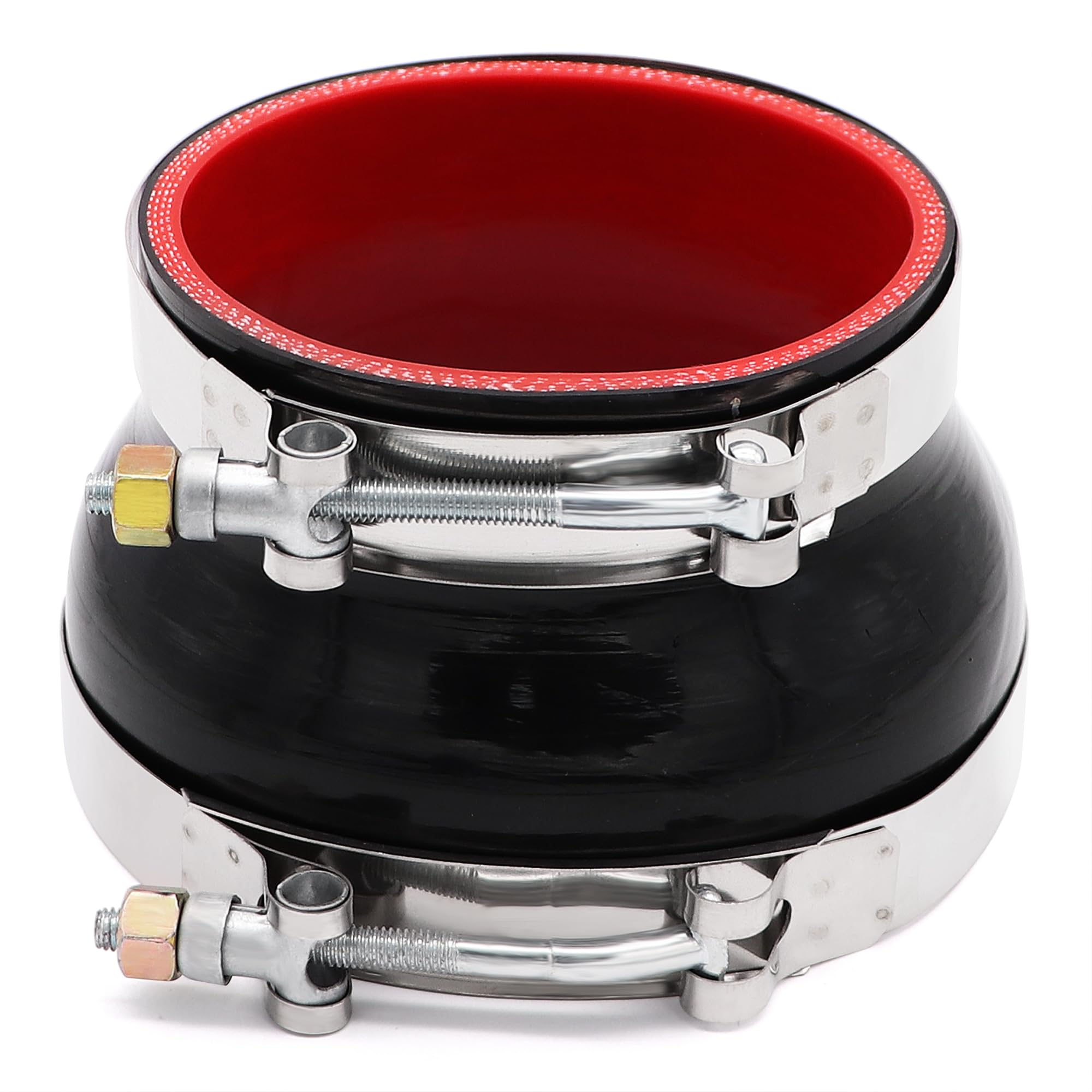 Taukealugs Straight Reducer Coupler Silicone Hose ID 4-inch to 5-inch 4-Ply with Stainless Steel T-Bolt Clamp for Automotive Tur