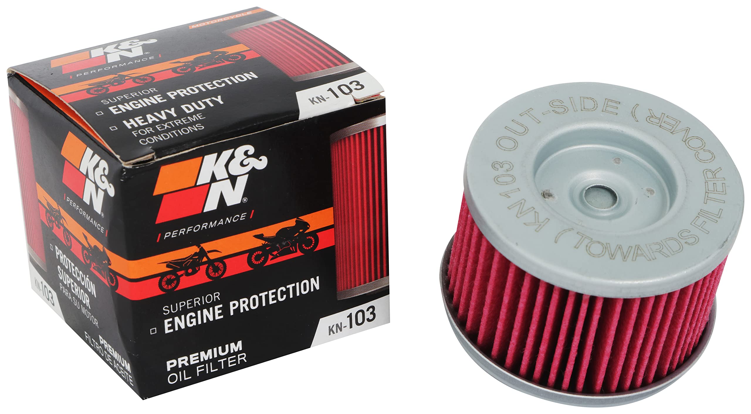 K&N Motorcycle Oil Filter: High Performance, Premium, Designed To Be Used With Synthetic Or Conventional Oils: Fits Select Honda Vehicles (See Product Description For Vehicles), Kn-103