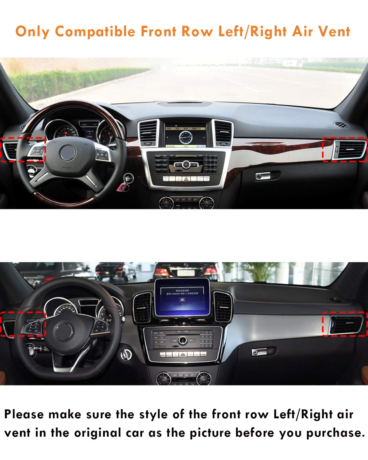 Moonlinks Compatible With Mercedes Benz Front Left Right Air Vent Clips Tabs, Front Row Air Grille Tabs Clip For W166 Ml Class 2