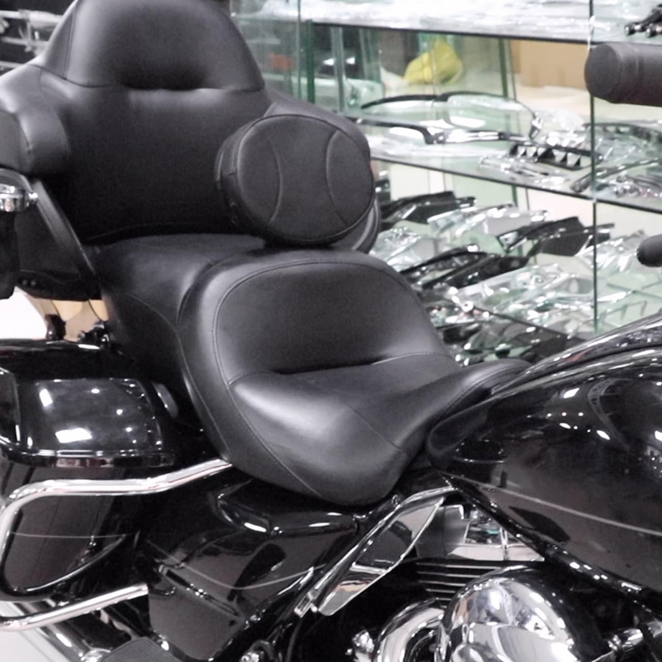 Aufer Adjustable Plug-In Driver Rider Backrest Custom Made Compatible With For 1997-2024 Touring Road King Street Glide Road Glide Electra Glide Models Driver Backrest