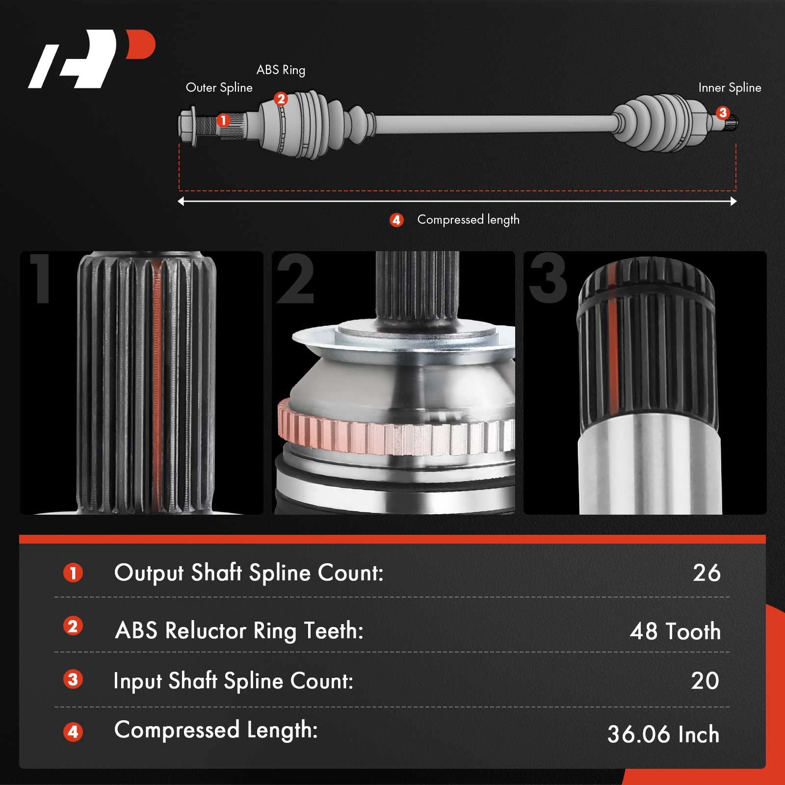 A-Premium CV Axle Shaft Assembly Compatible with Toyota Corolla 2003-2018, Matrix 2003-2013 & Pontiac Vibe 2003-2010, L4 1.8L, F