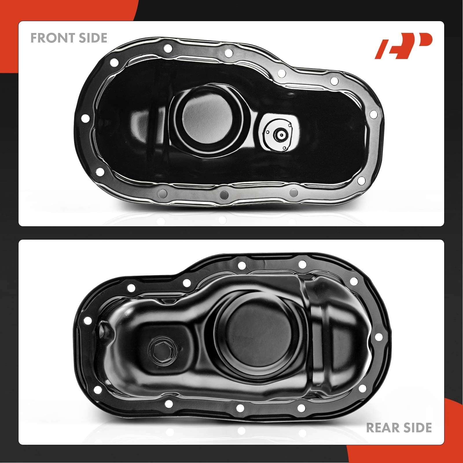 A-Premium Lower Engine Oil Pan Sump with Drain Plug Compatible with Toyota Tacoma 2006-2013, Tundra 2007-2013, 4Runner 2003-2013, FJ Cruiser 2007-2014, V6 4.0L