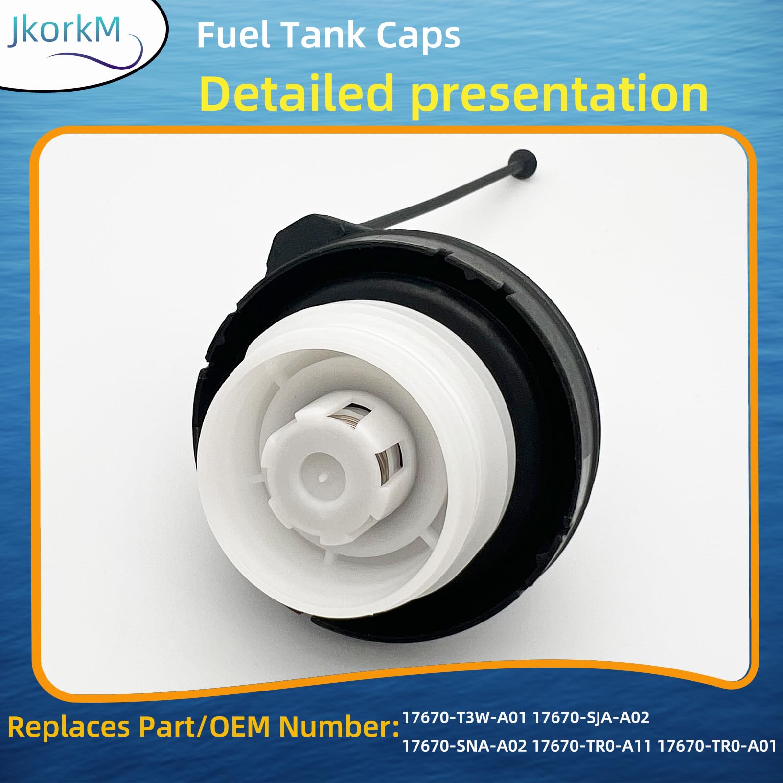 Jkorkm 17670-T3W-A01 Gas Cap, Fuel Cap Compatible For Honda 2008-2017 Accord 2006-2015 Civic 2010-2015 Crosstour 2007-2016 Cr-V