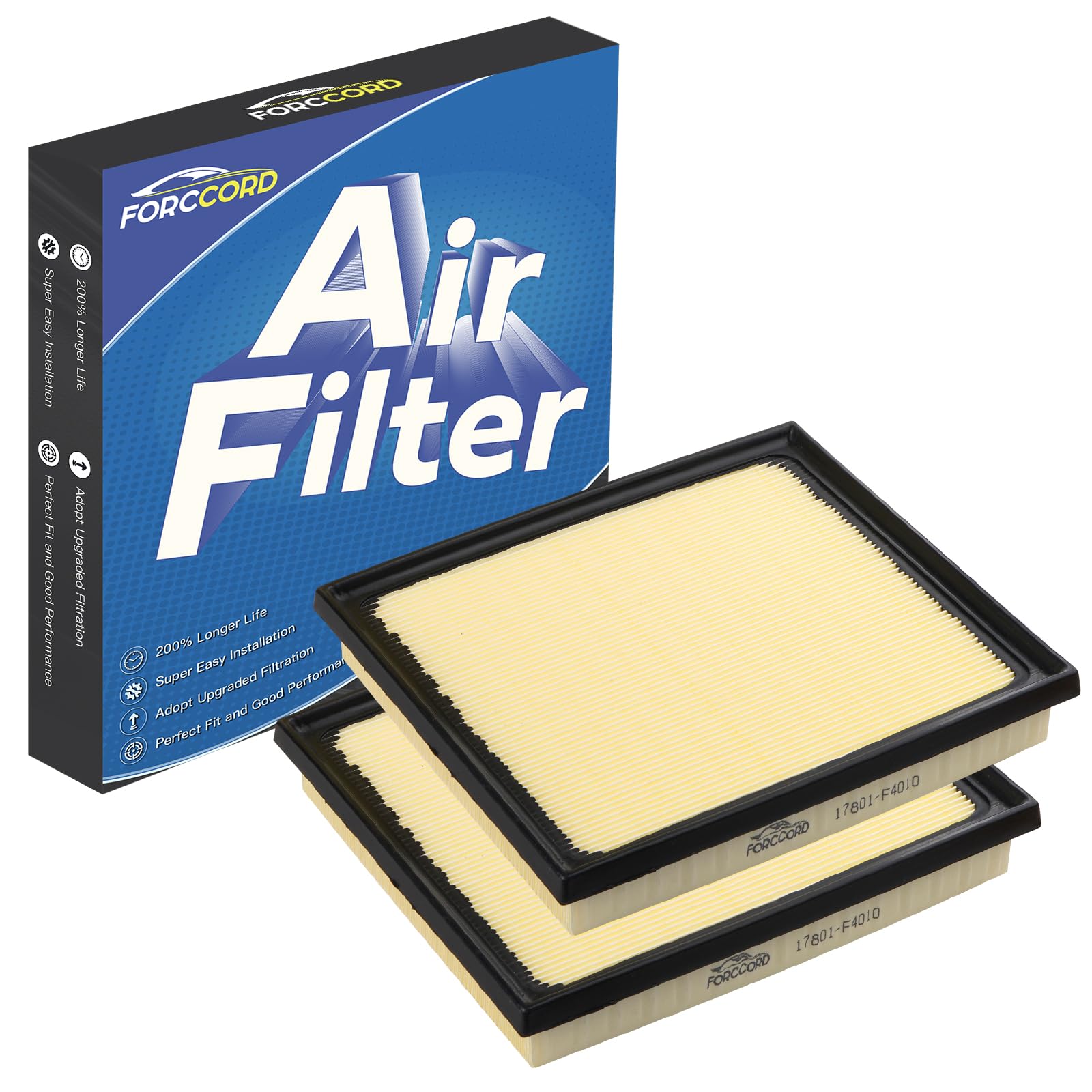 Forccord 2-Pack Engine Air Filter Fits for 2022 2023 2024 Toyota Tundra 3.4L / 2023-2025 Sequoia 3.4L Air Filter Replacement 178