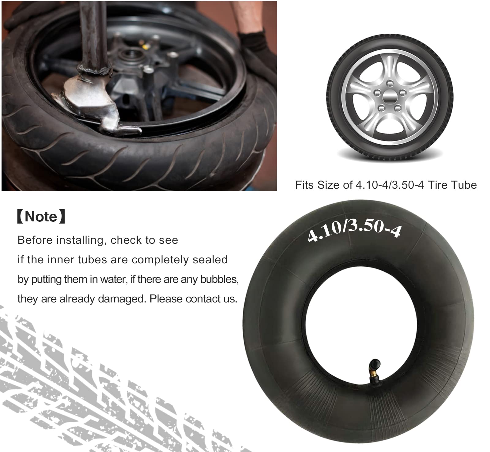 4.10/3.50-4 Inner Tube Tire 4.1/3.5-4 Heavy Duty Replacement Inner Tube For Hand Trucks, Dollies, Wheelbarrows, Tractors, Lawn Mowers, Trailers And More - 4.10 3.50-4 Tire Tube (2-Pack)