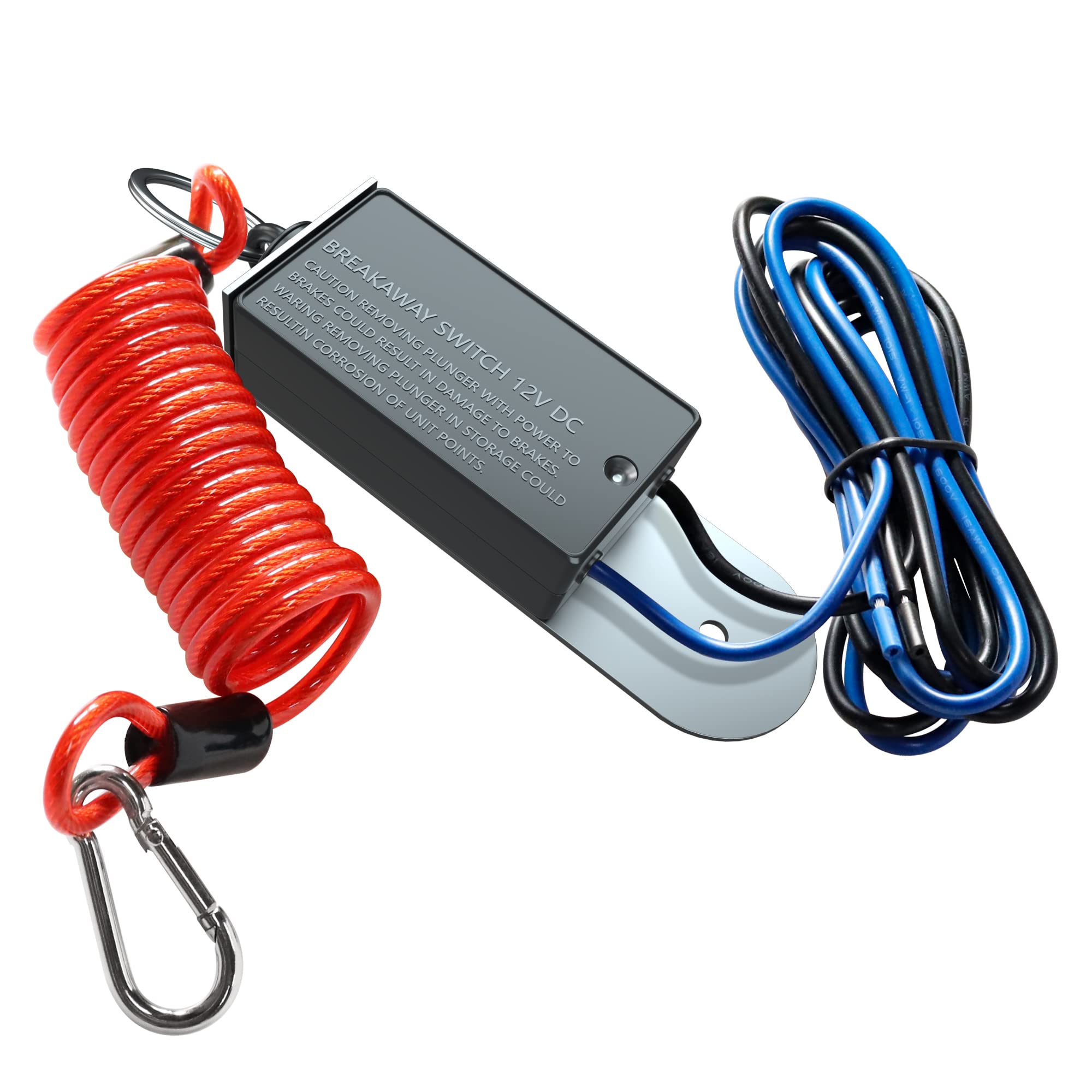 Trailer Breakaway Switch With 4 Ft Breakaway Coiled Cable - Electric Brake Switch For Rv/Camper Towing Trailer