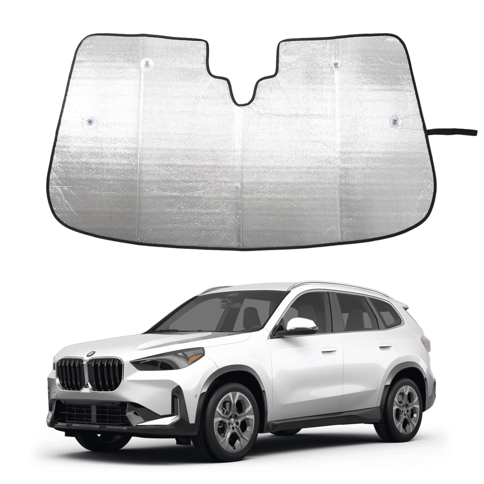 Windshield Sunshade For Bmw X1 X2 U11 U10 2023-2024 Front Window Sun Shade Foldable Reflective Sun Visor Custom Sunscreen Uv Blocker Privacy Protector Heatshield Keeps Your Vehicle Cool