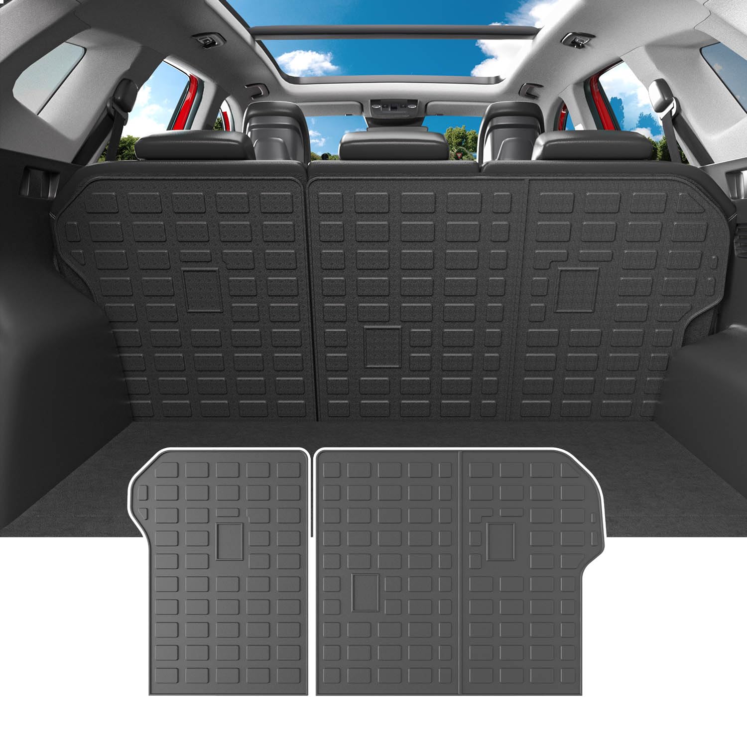 Powoq Fuel&Hybrid Cargo Liner Compatible With 2023-2025 Kia Sportage Trunk Mat Cargo Mat Seat Back Protector Tpe Mat (Not Fit Ph