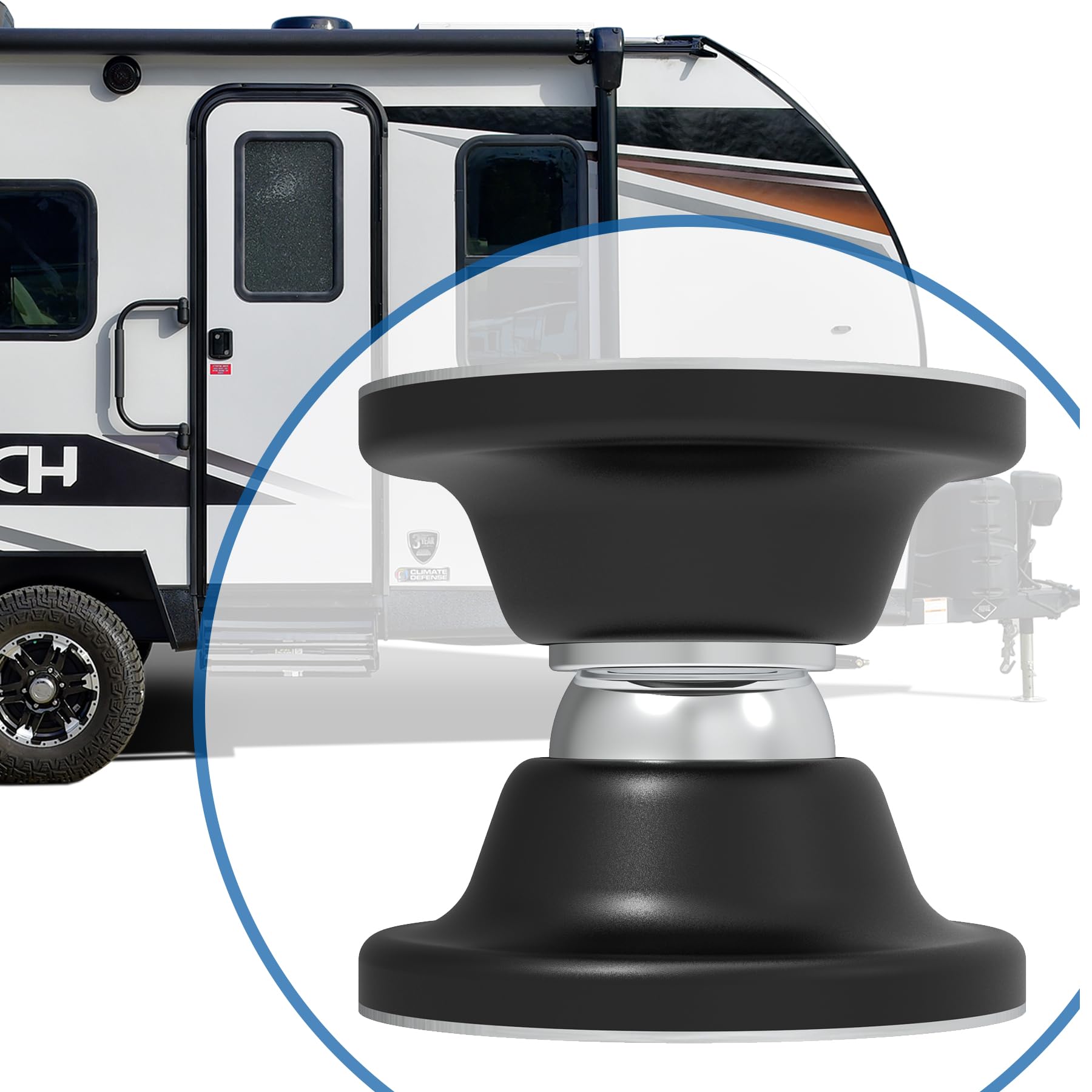 Magnetic RV Door Holder for Trailer, Camper, Motorhome,Cargo Trailer - Black Finish, Easy to Use (1-Pack)