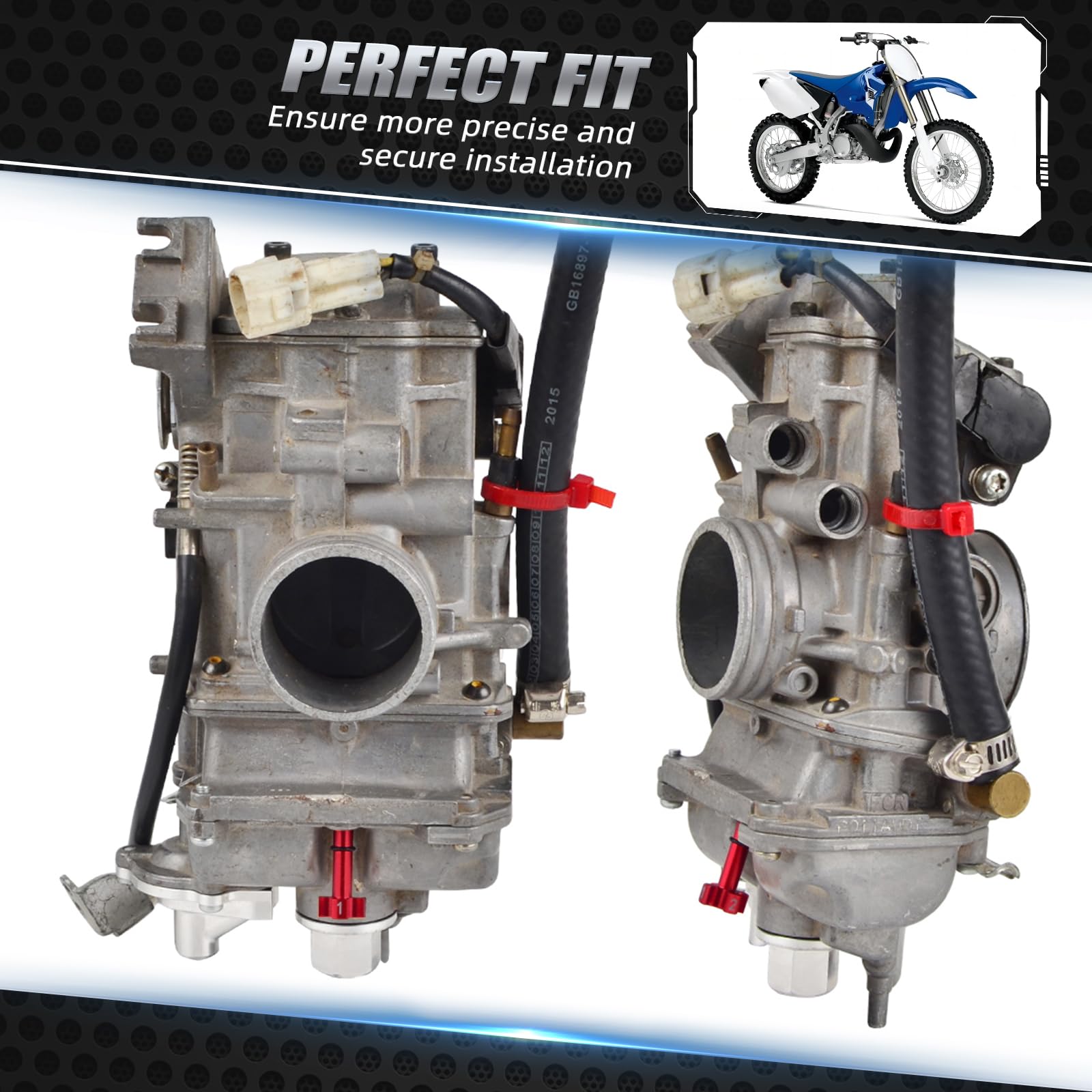 Nicecnc Red Universal Air/Fuel Mixture Screw Adjuster Keihin Fcr Carb Motorcycle Compatible With Honda Yamaha Kawasaki Suzuki Cr