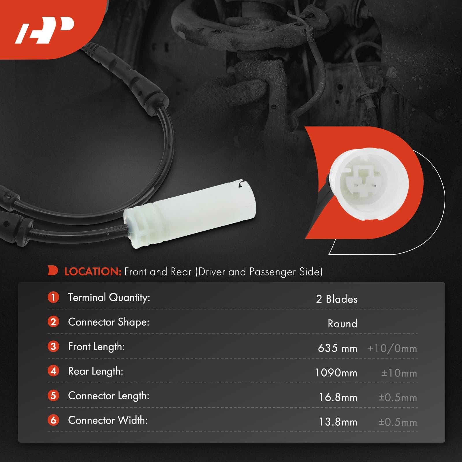 A-Premium Front and Rear Disc Brake Pad Wear Sensors Compatible with BMW E87/E90 Series 128i 2008-2010, 325i 2006, 328i 2007-2008, 330i 2006, 2-PC Set