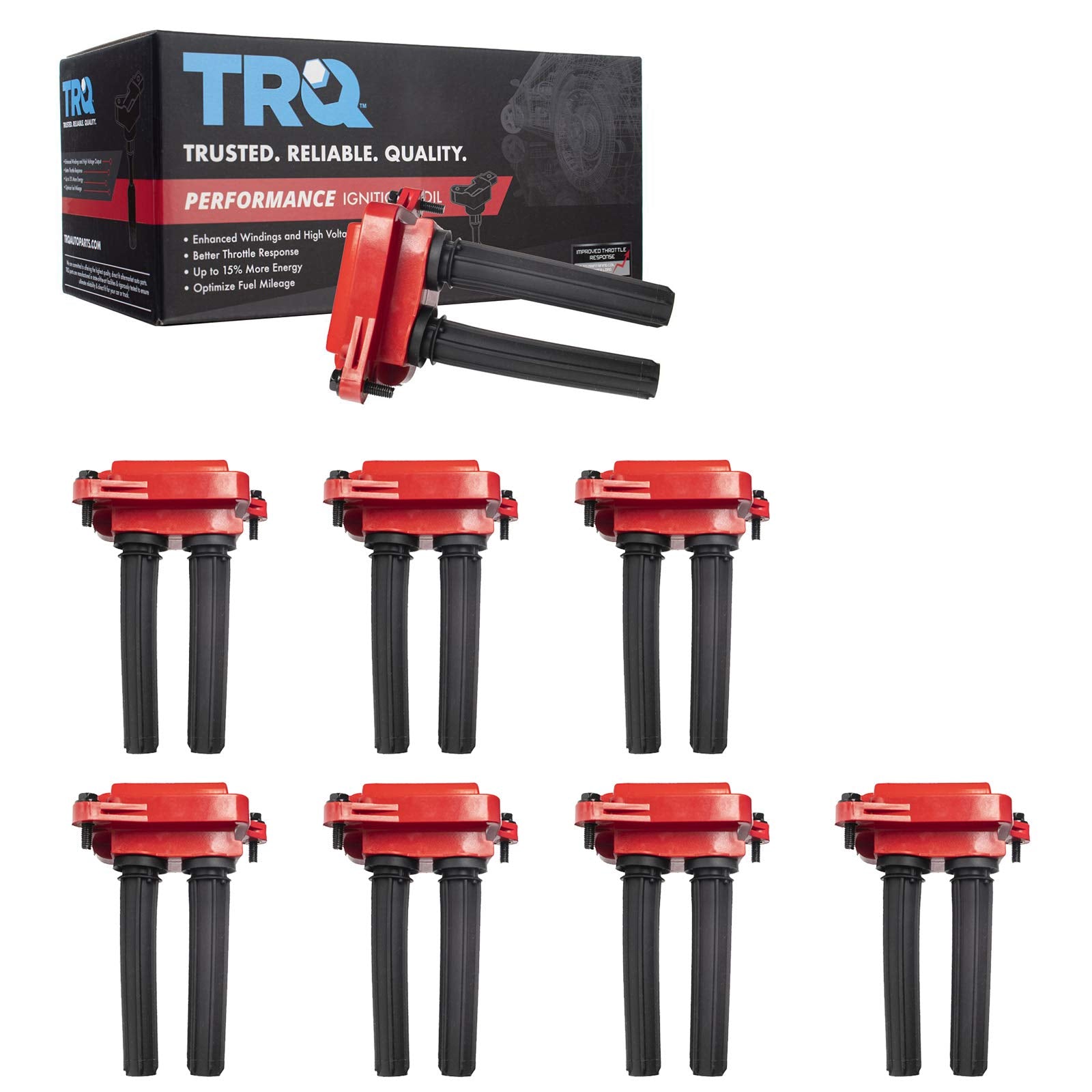 TRQ Ignition Coil Set Compatible with 05-22 Chrysler 06-22 Dodge Jeep 11-22 Ram