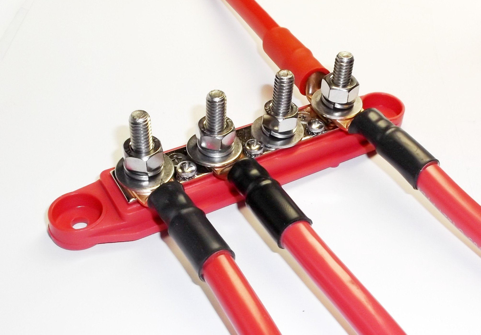 Fastronix 5/16'' 4 Stud Stainless Steel Power Distribution Block With Cover