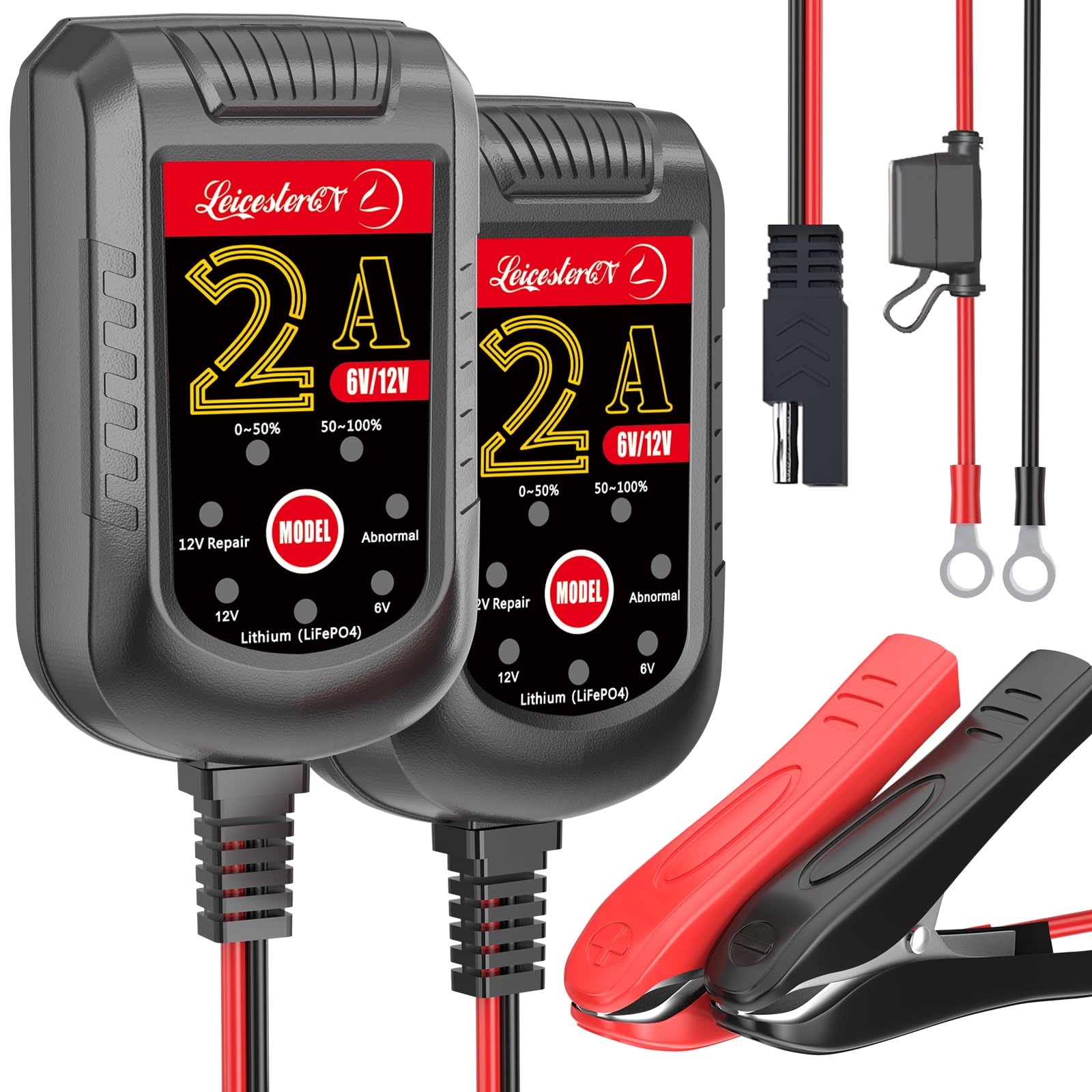 Lst 2A Trickle Battery Charger Automatic Maintainer 6V 12V Smart Float Charger For Automotive Car Motorcycle Lawn Mower Tractor