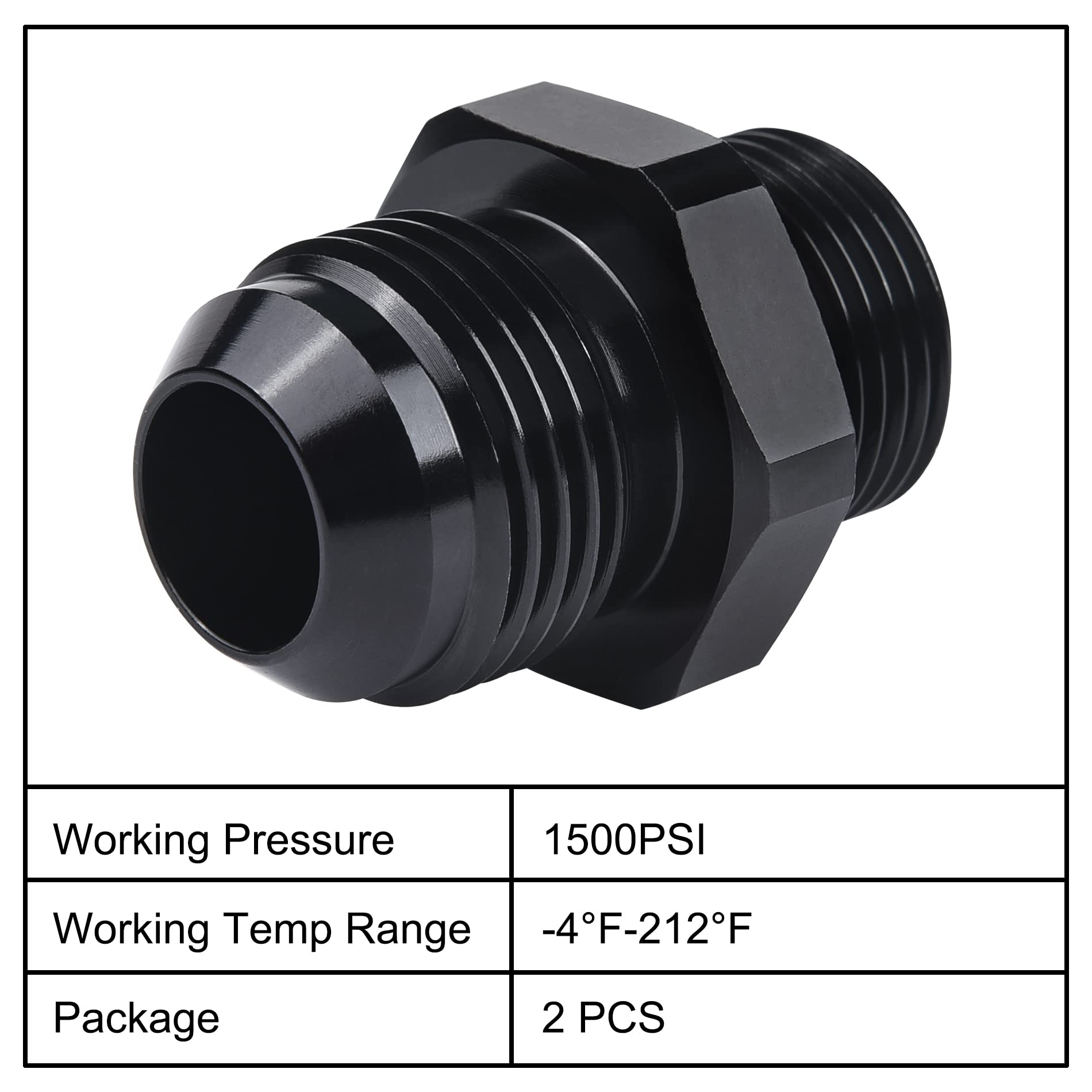 Evil Energy 10An Male Flare To M20 X 1.5Mm Male Metric Fitting Adapter Aluminium Alloy 2Pcs