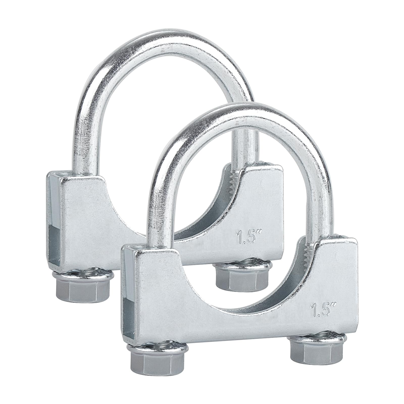 Lcgp 1.5'' Heavy Duty U Bolt Clamps Saddle Type Anti-Corrosion 2 Pack Muffler Clamps