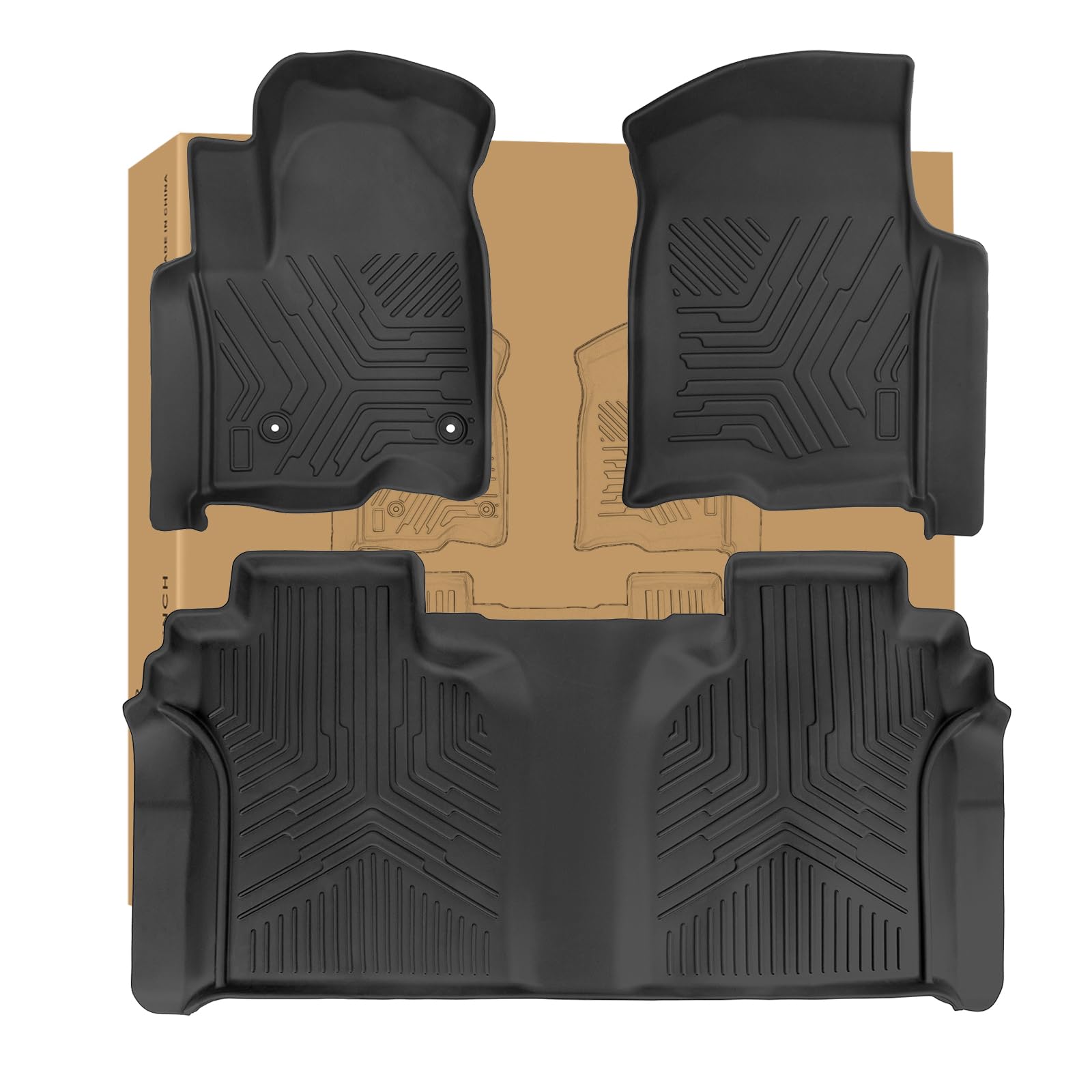 Weize Floor Mats Cargo Liner For Chevrolet Silverado 1500/Gmc Sierra 1500 2019-2024 2025, Chevy Silverado/Gmc Sierra 2500Hd/3500