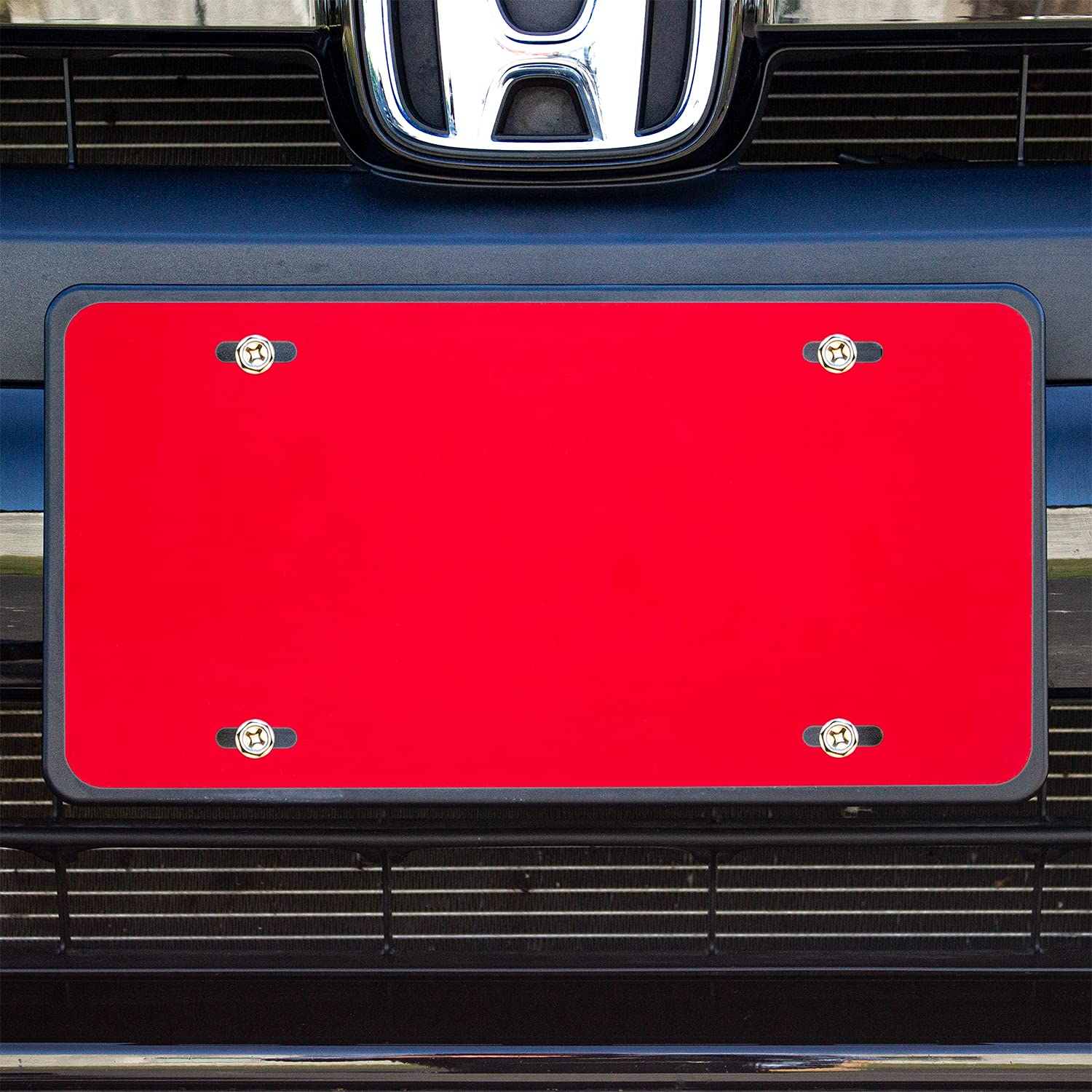 Custom License Plate For Front Of Car - Personalized Car Tags - 6” X 12” Universal Fit (Red)