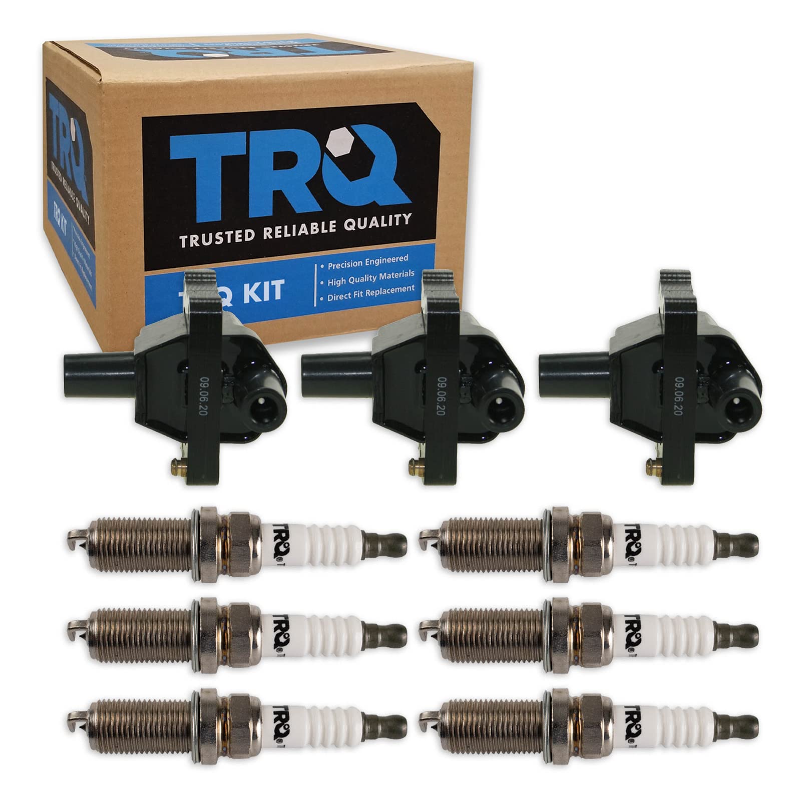 Trq Ignition Kit Ignition Coil Spark Plugs Compatible With 1997 Mercedes-Benz C280 1995-1997 C36 Amg E320