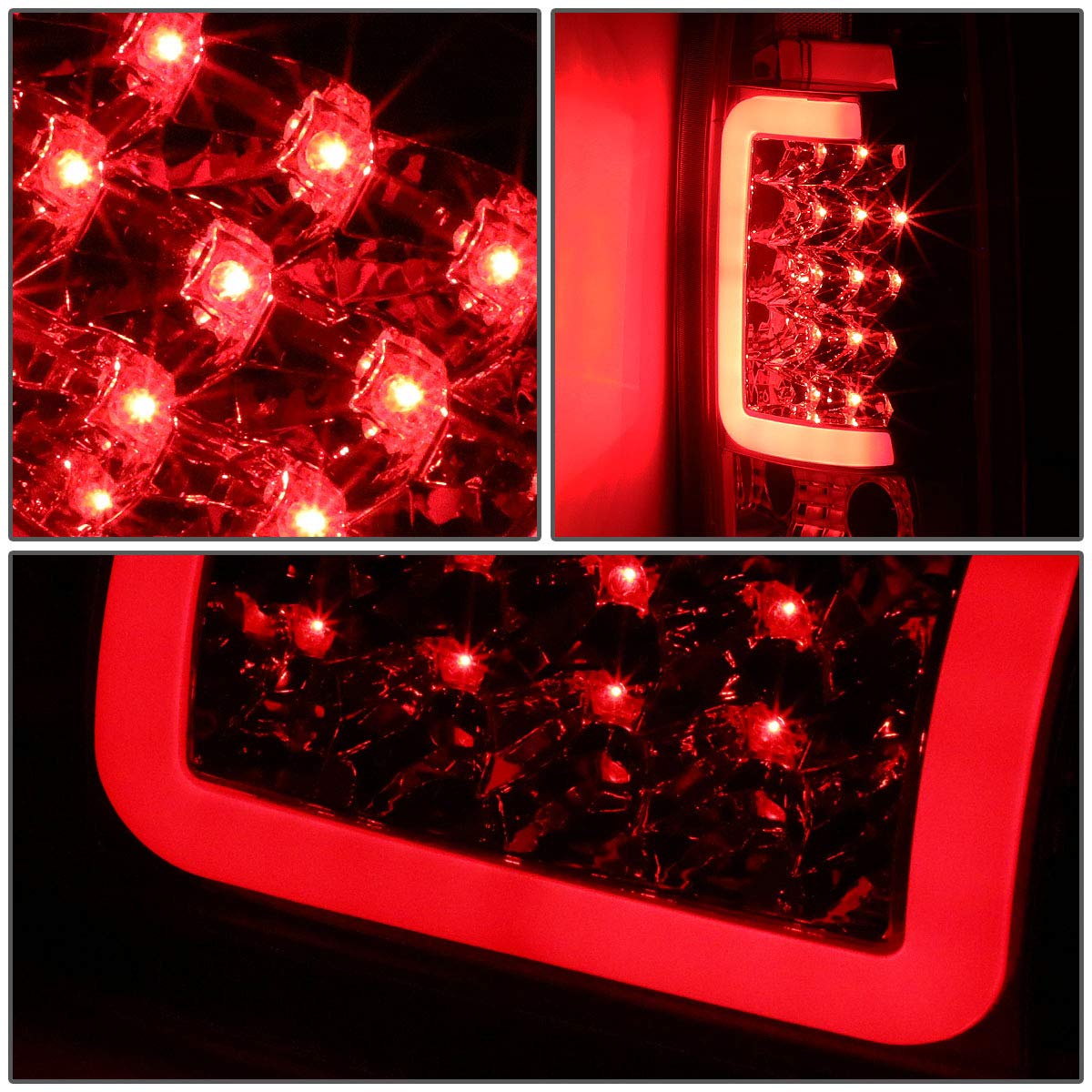 DNA MOTORING TL-C10-LED-RD3D-CH-SM LED 3D Tail Light Assembly Driver & Passenger Side [Compatible with 99-00 Escalade / 92-94 Bl