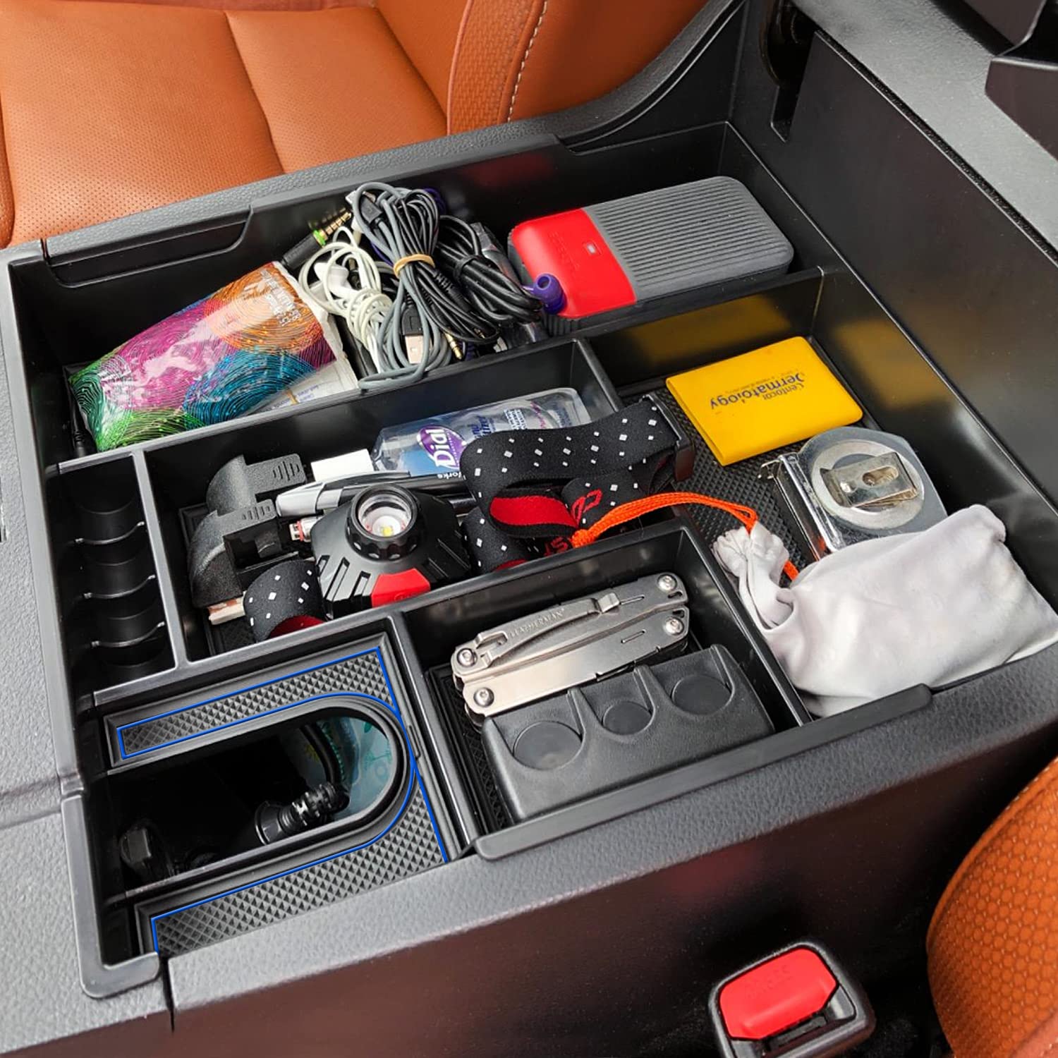 Jojomark Compatible With Toyota Tundra Accessories Center Console Tray Organizer Fits For Toyota Tundra 2014-2020 2021 Insert Ab