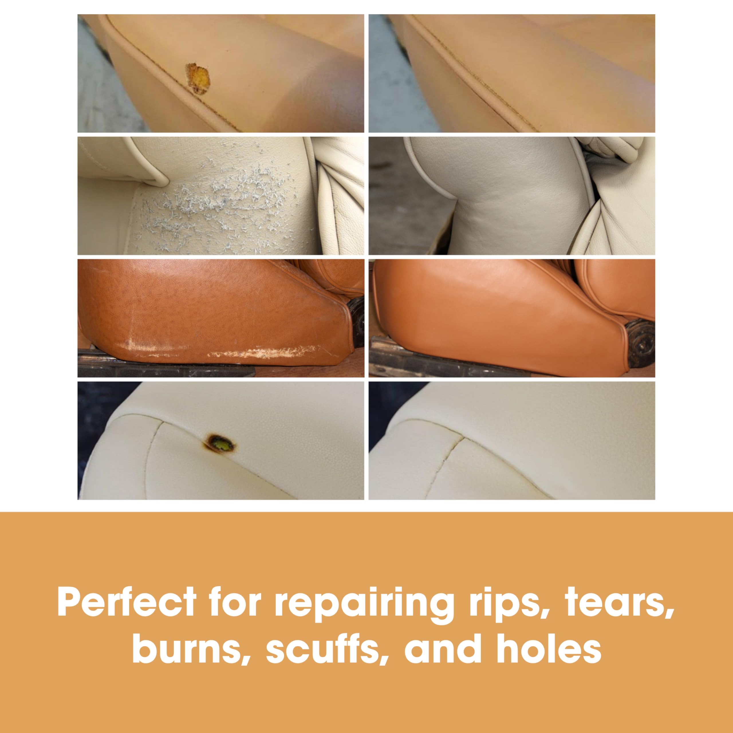 Furniture Clinic Leather Repair Filler (Black) - Professional Leather Filler Compound for Restoring Holes, Scuffs, Scratches, Cr