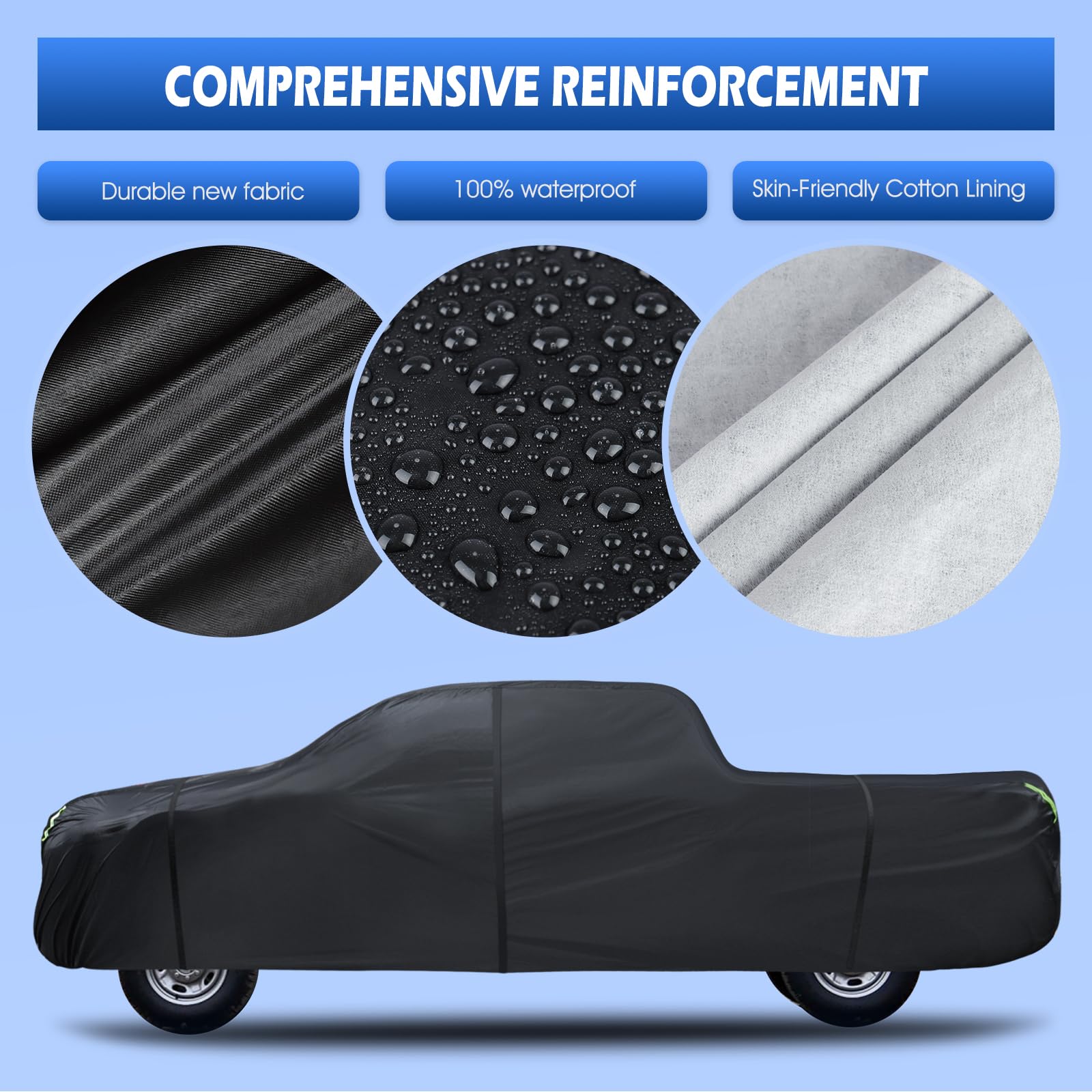Truck Cover Waterproof All Weather, 6 Layers Pickup Cover Fit For Ford F150, Chevrolet Silverado 1500, Gmc Sierra, Ram 1500, Toy
