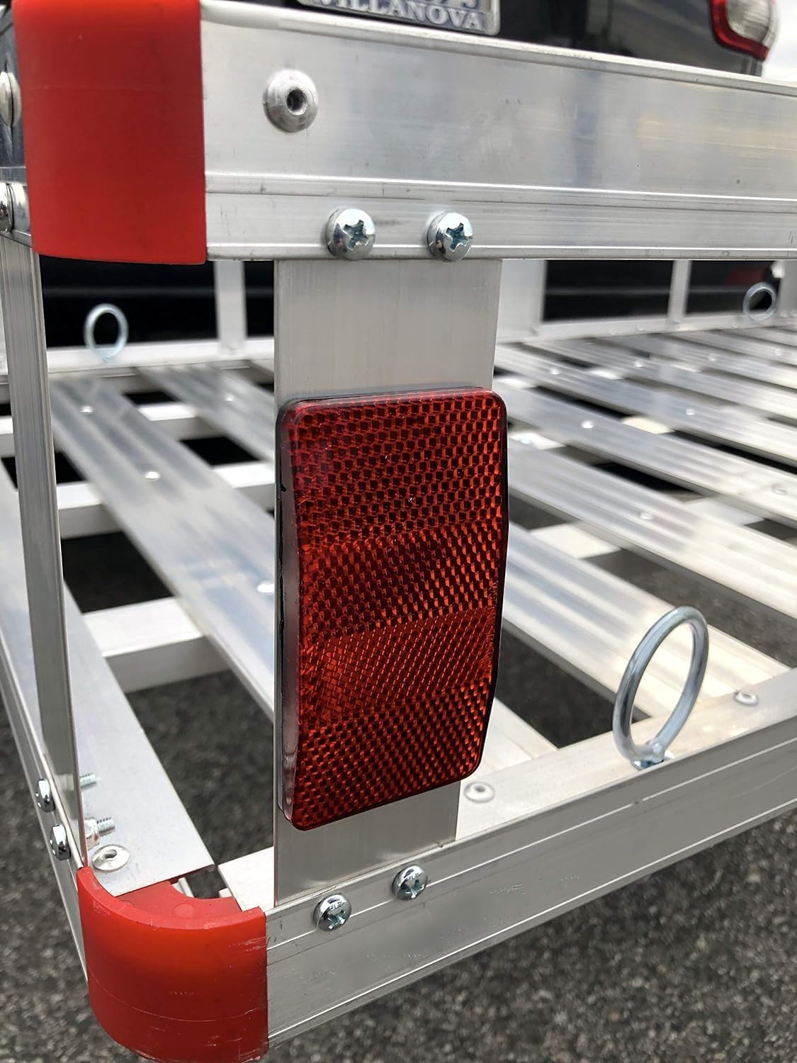 Maxxhaul 50945 50 Inch X 29.5 Inch Trailer Hitch Mount Aluminum Mobility Carrier With 47 Inch Ramp And Hitch Tightener For Rv Tr