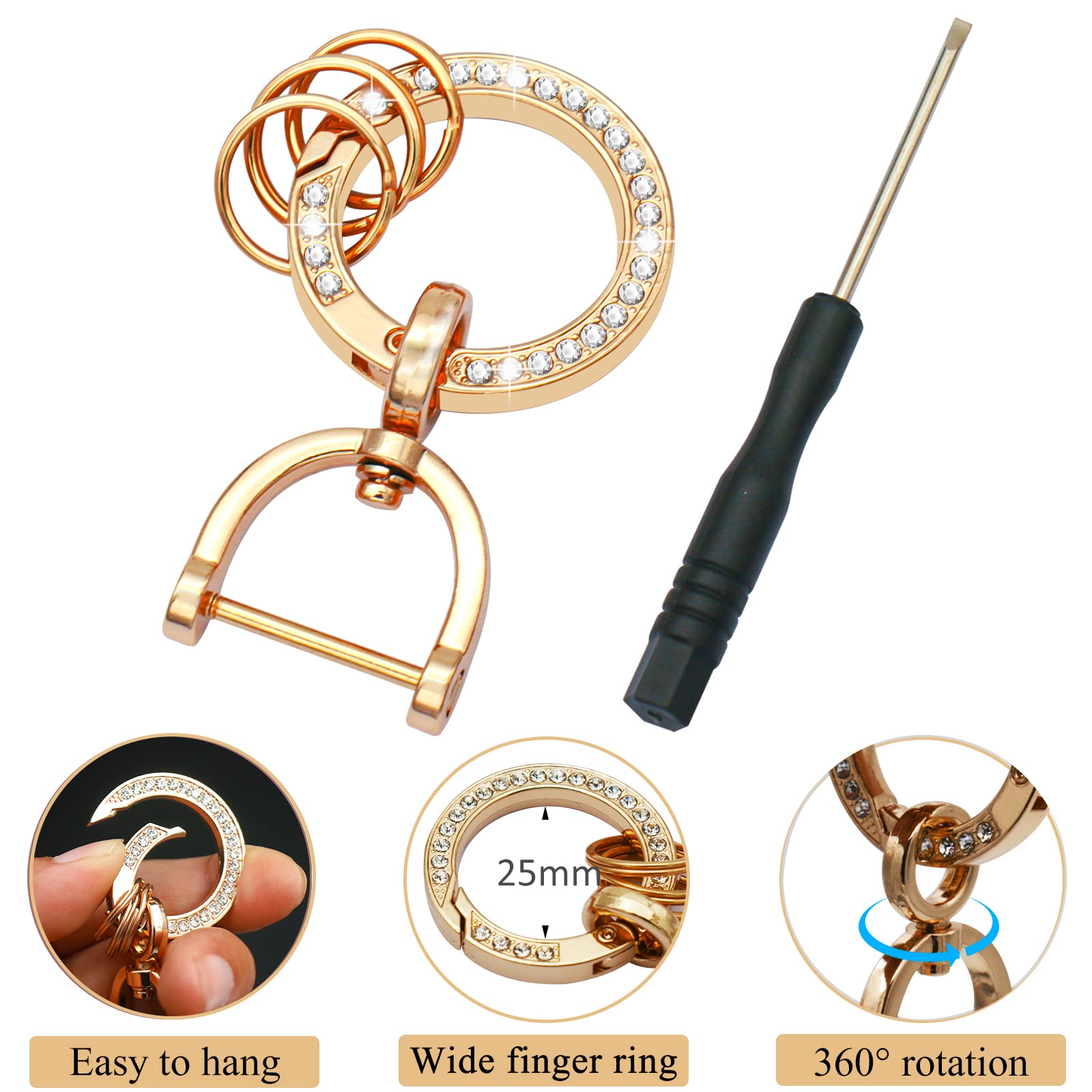 Wsauto For Hyundai Key Fob Cover Soft Tpu Protection Car Key Case Shell With Fashion Gold Bling Keychain Compatible With 2020-20