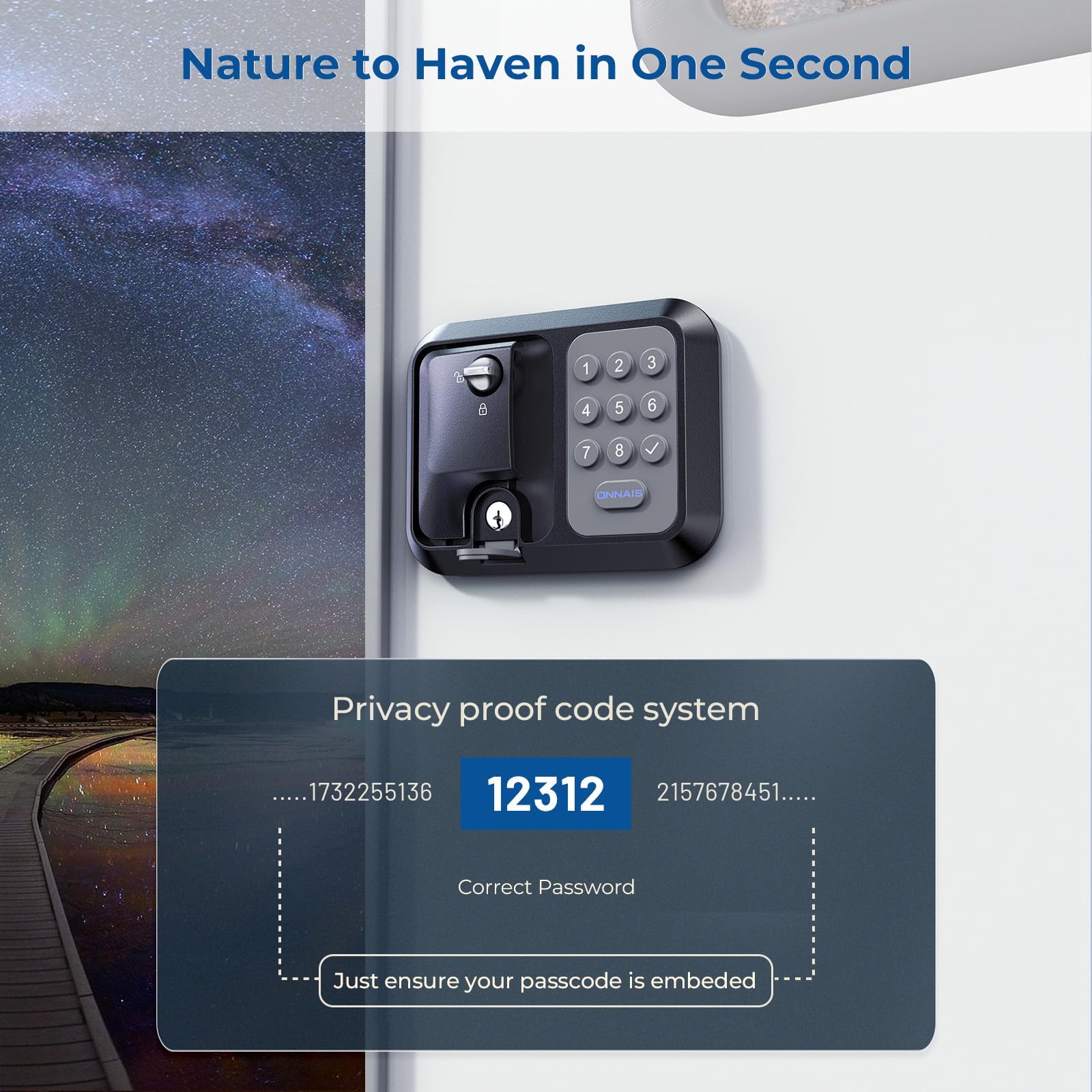 Onnais Full Metal Rv Keyless Entry Door Lock With Password & Remote, Trailer & Camper Door Lock Replacement, Versatile Latch For