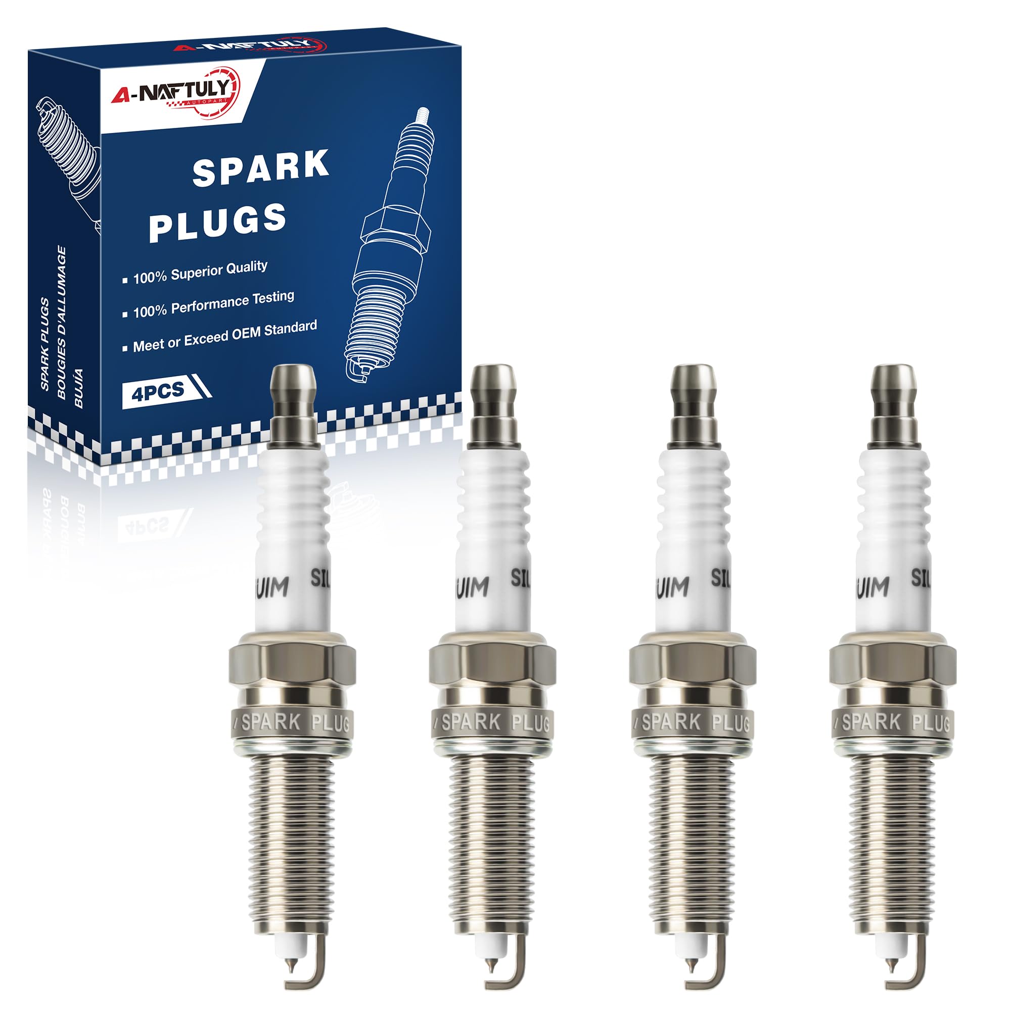 Iridium Spark Plugs 4 Pack Compatible with Hyundai Veloster Accent & Kia Soul Rio 2012 2013 2014 2015 2016 2017 2018 2019 L4 1.6