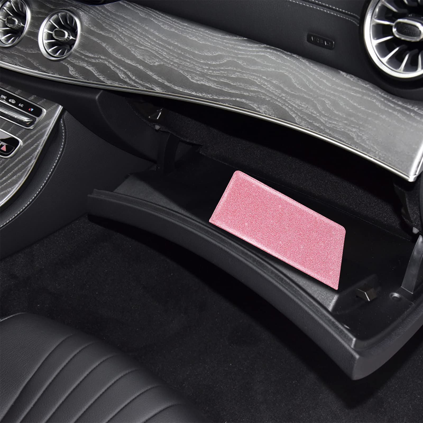 Car Registration And Insurance Holder, Premium Bling Leather Insurance And Registration Holder,Vehicle Glove Box Car Organizer,Wallet Accessories Case With Magnetic Shut For Cards, Essential Document, Driver License (Pink)