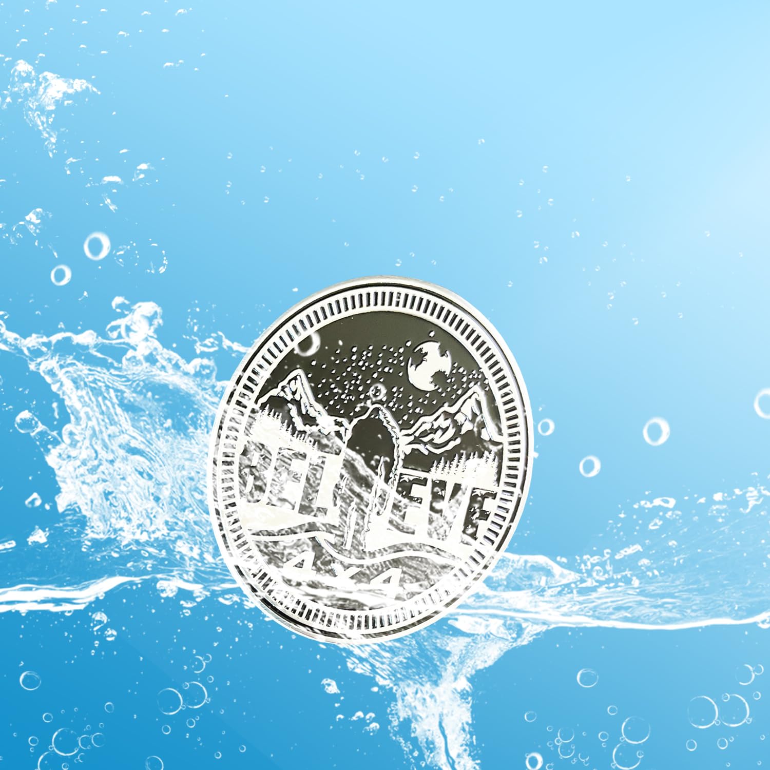 2 Pcs Squatch Badge Rated Car Emblem, 4 X 4 Metal Automotive Badge, 3D Round Metal Car Badges Emblems, Car Badge Decals Stickers