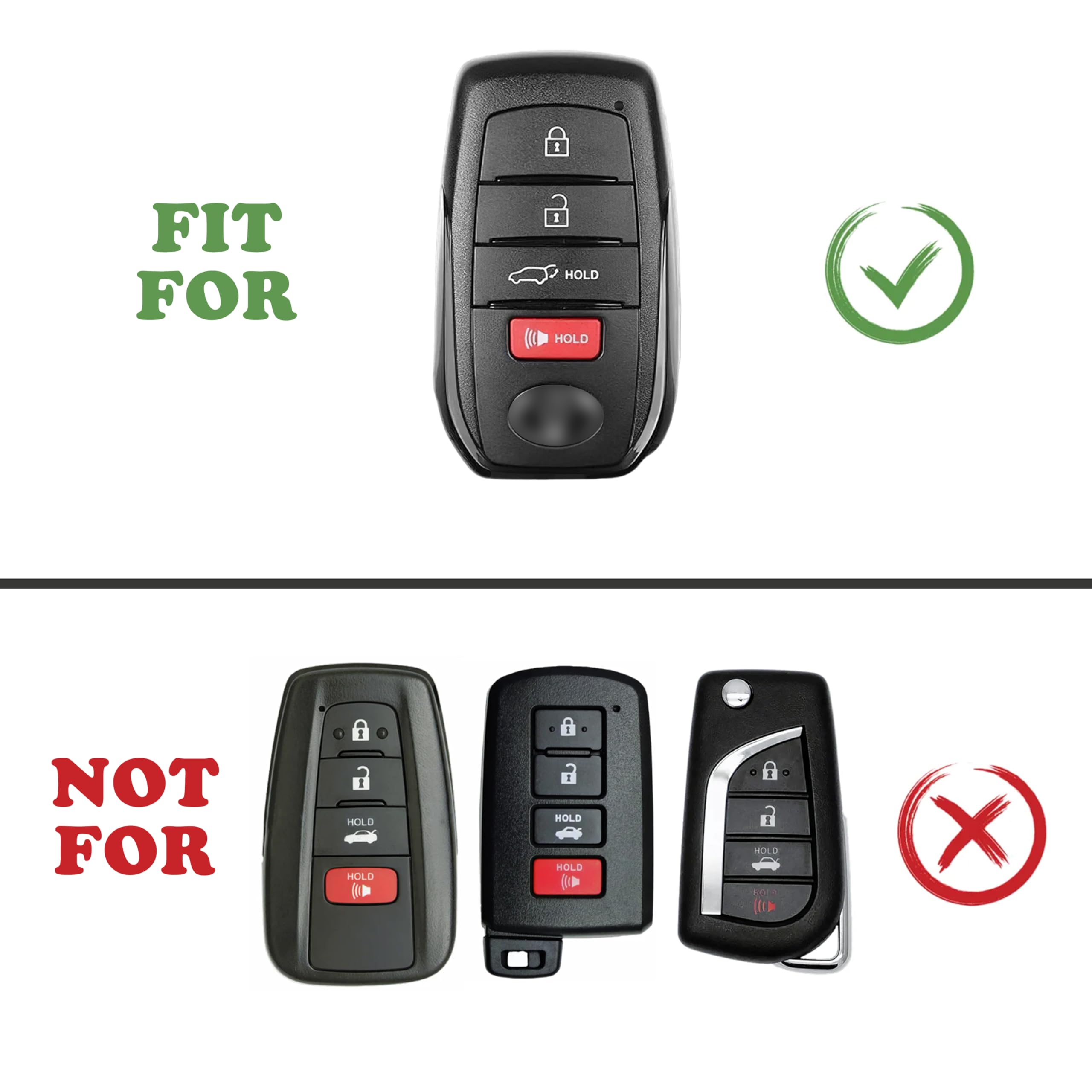 TANDRIVE Key Fob Cover for Toyota 2025 Grand Highlander Corolla Cross 4Runner Land Cruiser Highlander Crown Signia Sequoia Venza