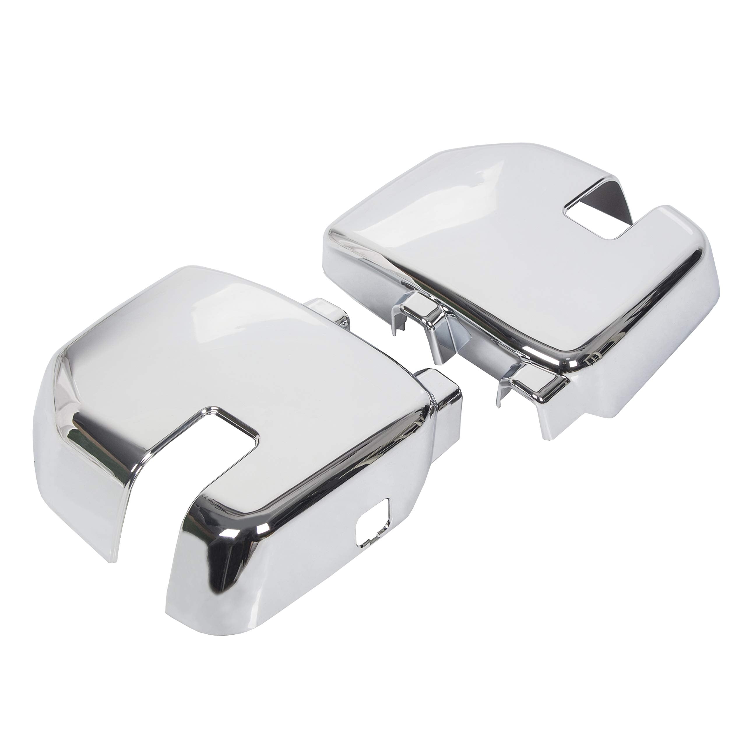 Ecotric Full Tow Mirror Covers Cap Compatible With 17-21 Ford F250 F350 F450 Super Duty Triple Chrome Plated