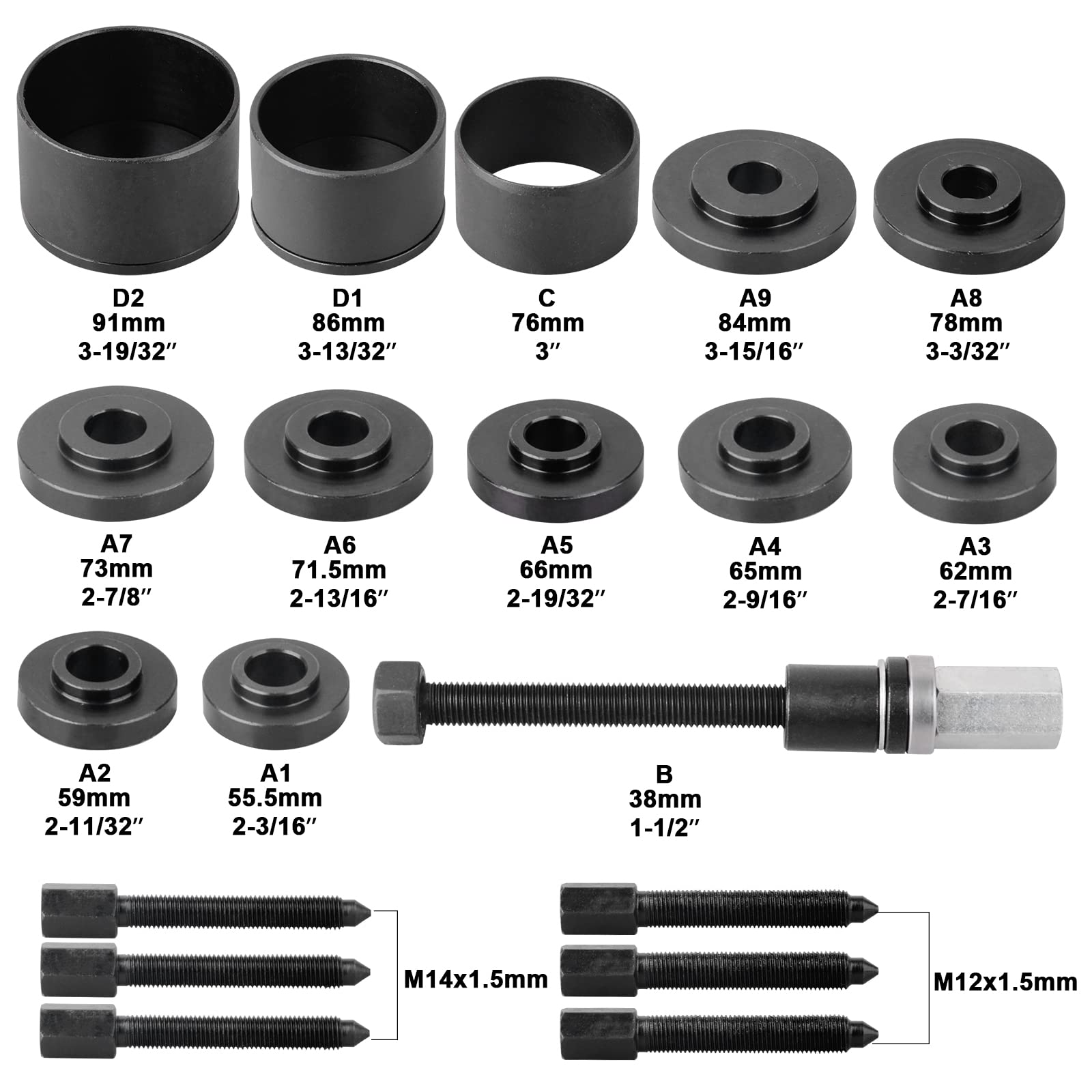 Dayuan 19Pcs Front Wheel Drive Bearing Removal Installation Service Tool Kit Fwd Bearing Install Master Set Wheel Bearing Remova