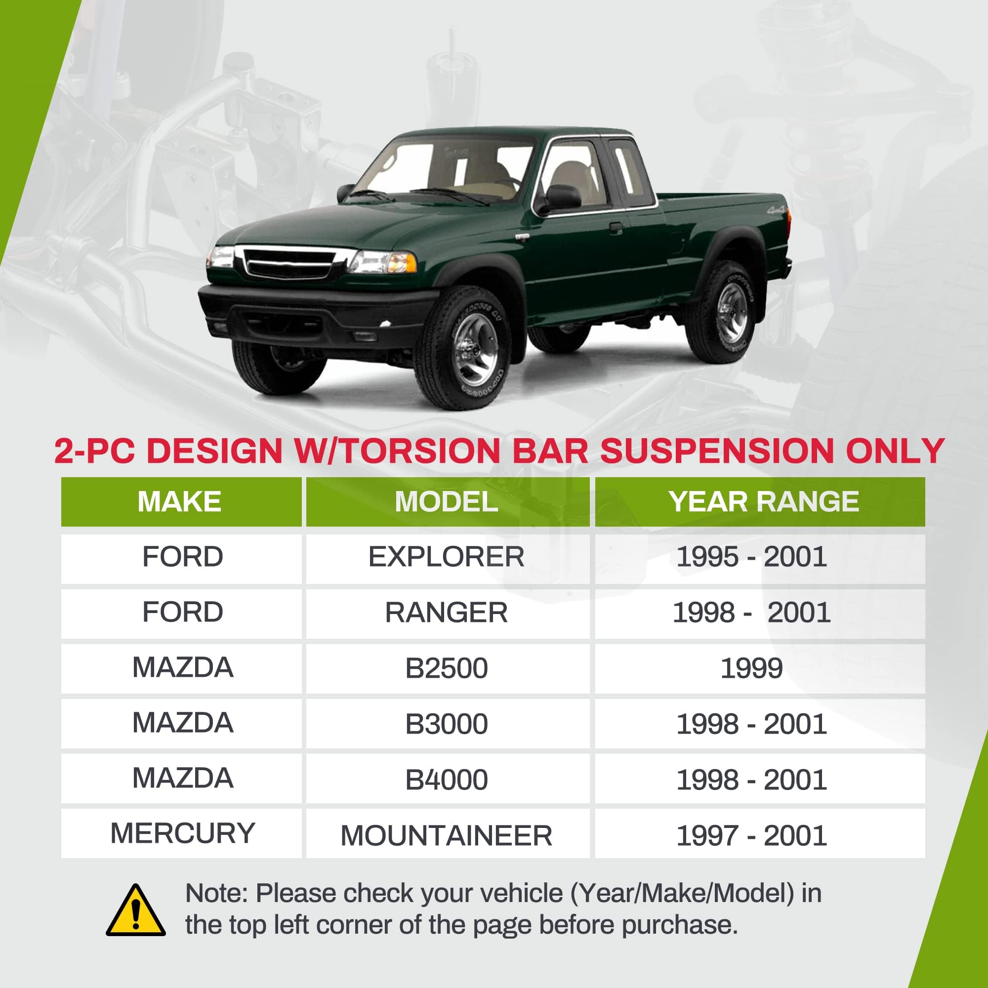 Autosaver88 Front Upper Control Arm Kit Compatible With Mazda B2500/B3000/B4000 1998-2001, Ford Explorer/Ranger 1995-2001, Mercu