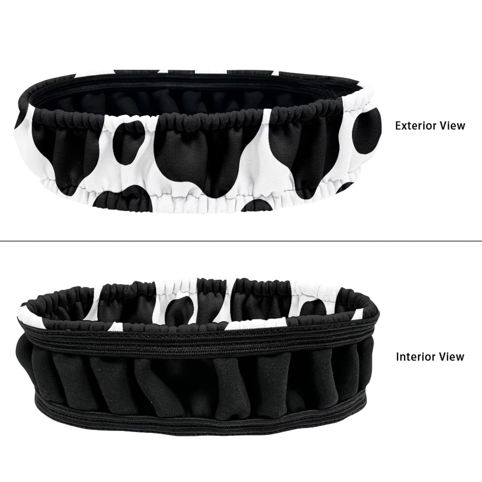 HUISEFOR Cow Print Car Rear View Mirror Cover Interior Mirror Accessories for Women, Fashion Elastic Rearview Mirror Sleeve Prot