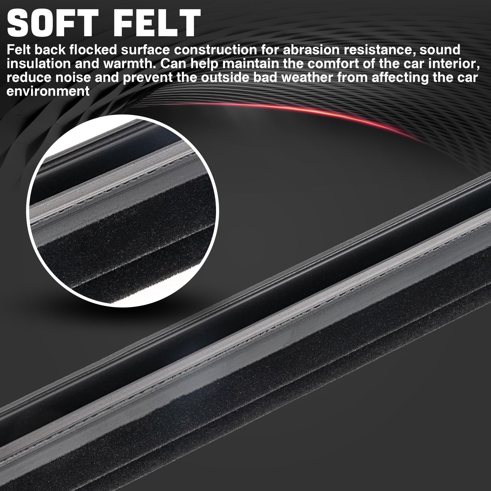 Fomiuzy Rear Tailgate Liftgate Trunk Hatch Car Outer Door Window Moulding Sweep Felt Trim Seal Weather Stripping Compatible With