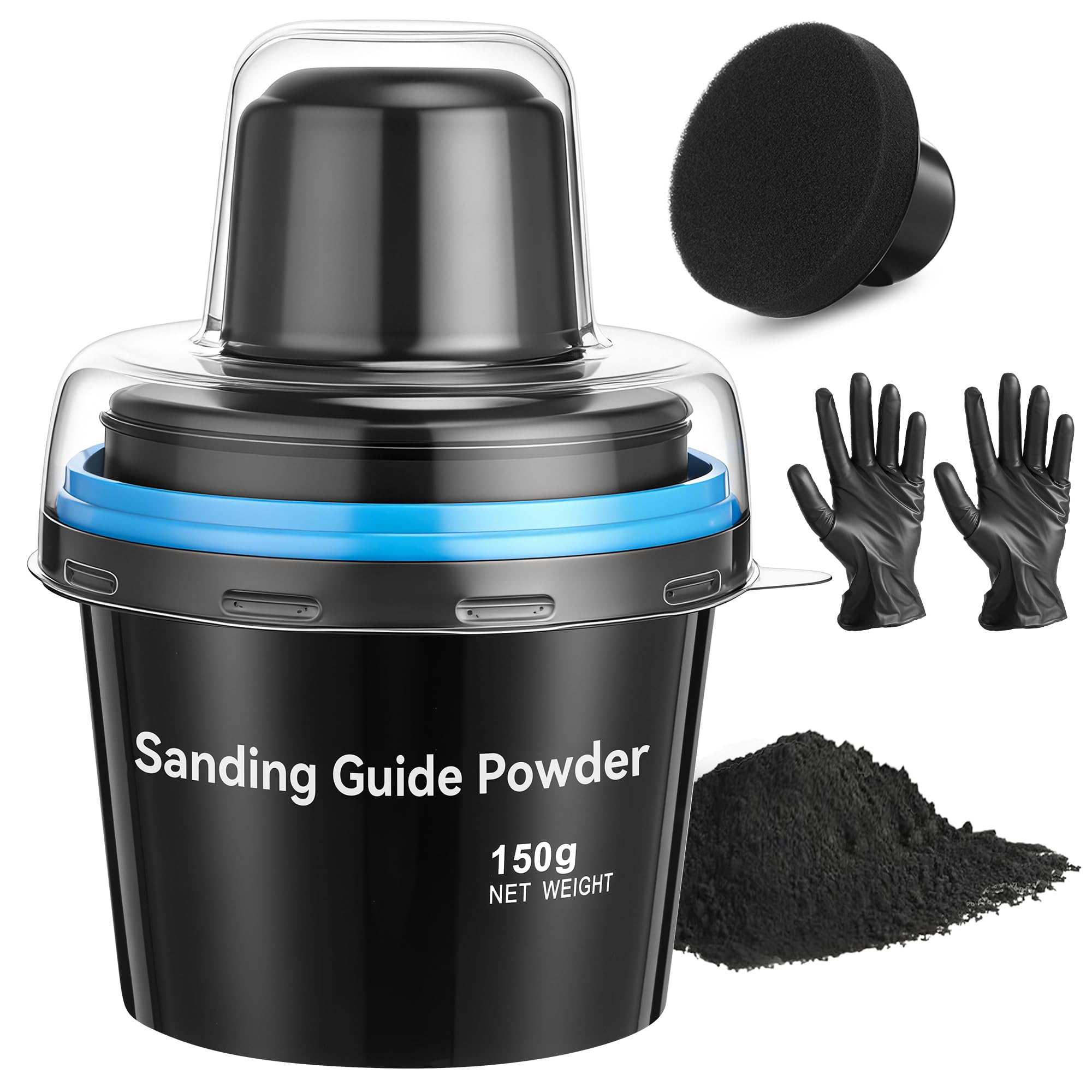 Dunkive 5.3 oz(150g) Black Dry Guide Coat Powder for Guide Coat Auto Body Sanding, Highlights Scratches & Low Spots, Works for W